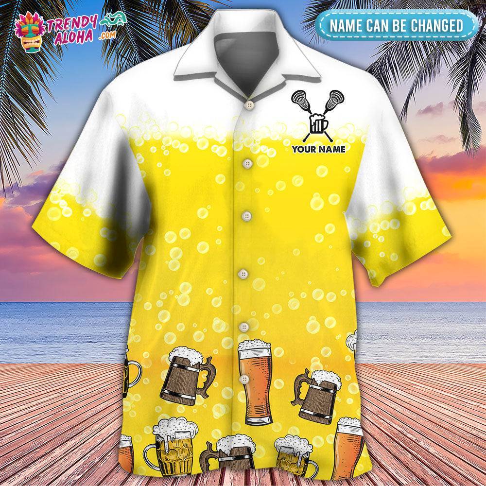Beer I Like Beer My Lacrosse And Maybe 3 People Personalized Hawaiian Shirt – Trendy Aloha