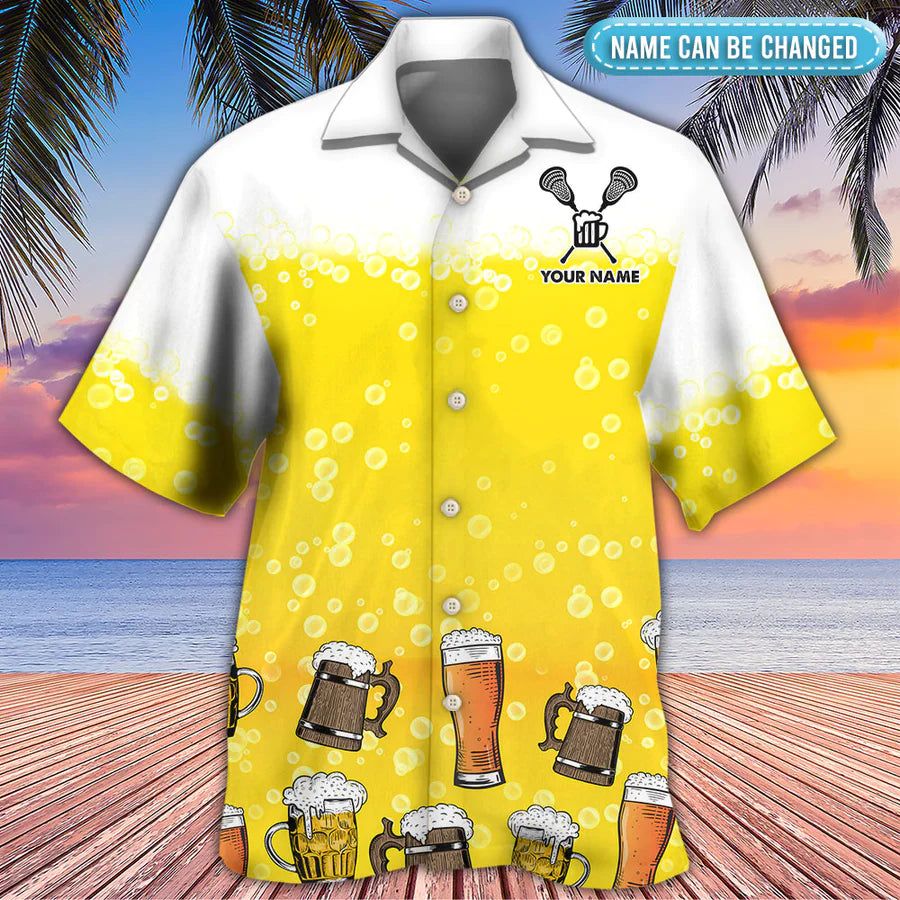Beer I Like Beer My Lacrosse And Maybe 3 People Personalized Hawaiian Shirt