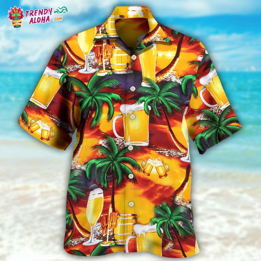 Beer In Paradise Tropical Hawaiian Shirt – Trendy Aloha