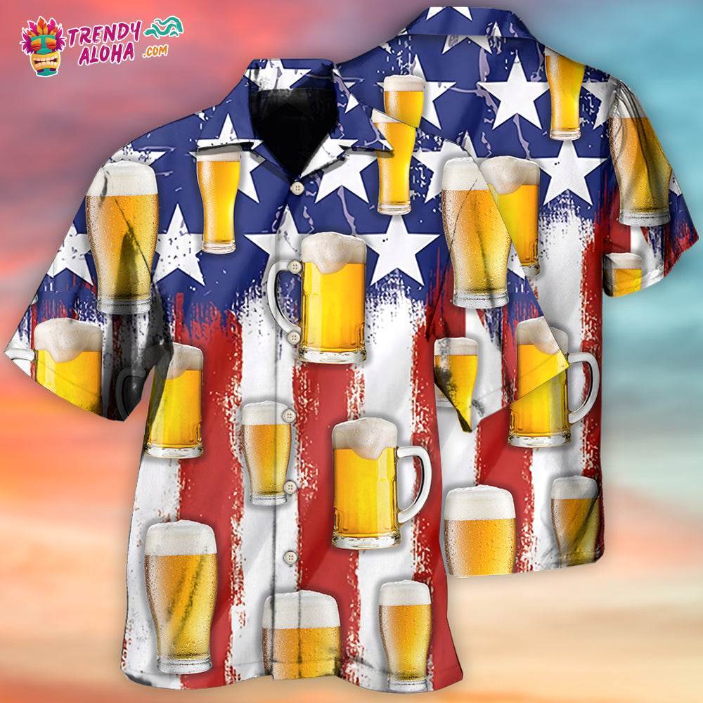 Beer Independence Day Happy Hawaiian Shirt – Trendy Aloha
