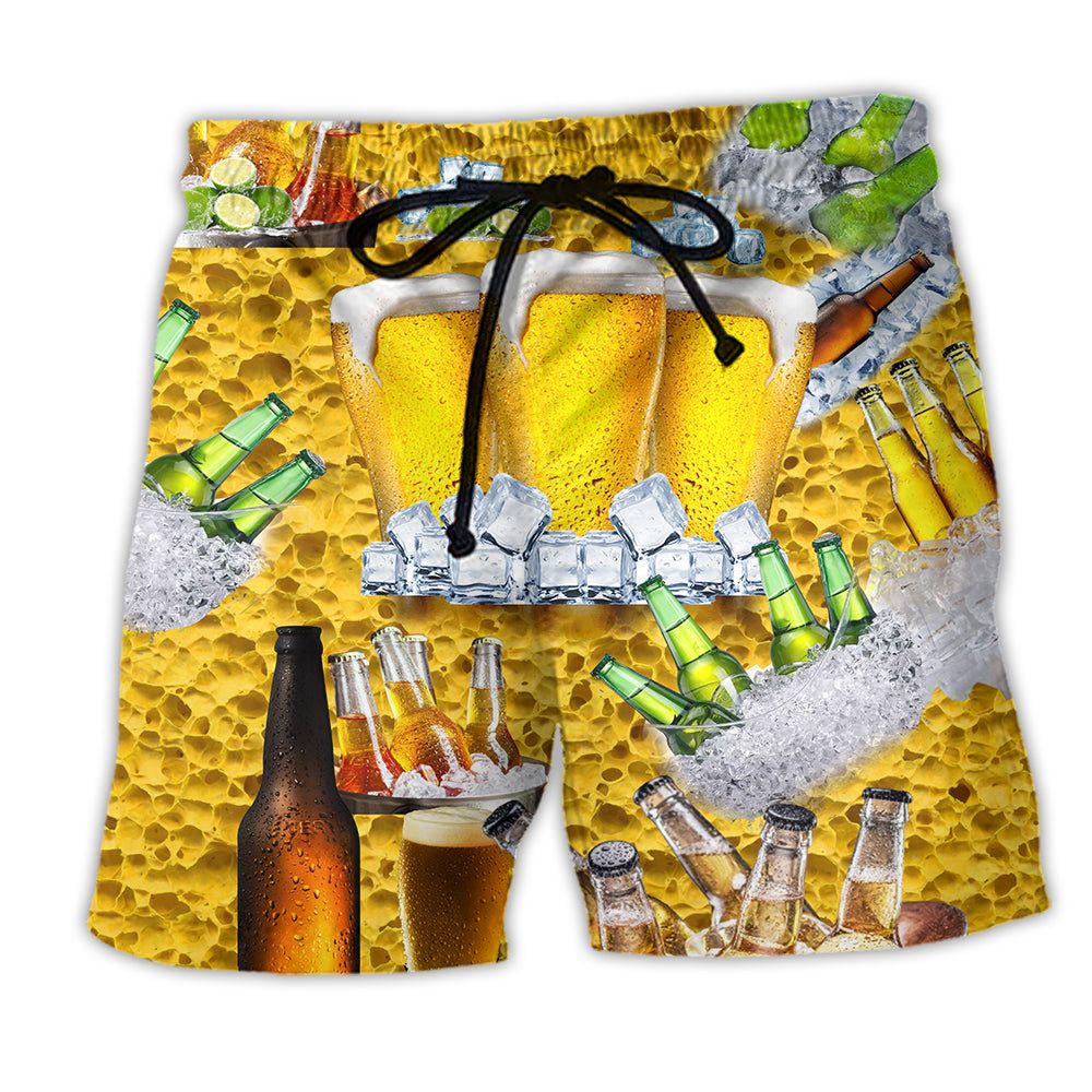 Beer Is Brewtiful Style Trendy Aloha Hawaiian Beach Shorts