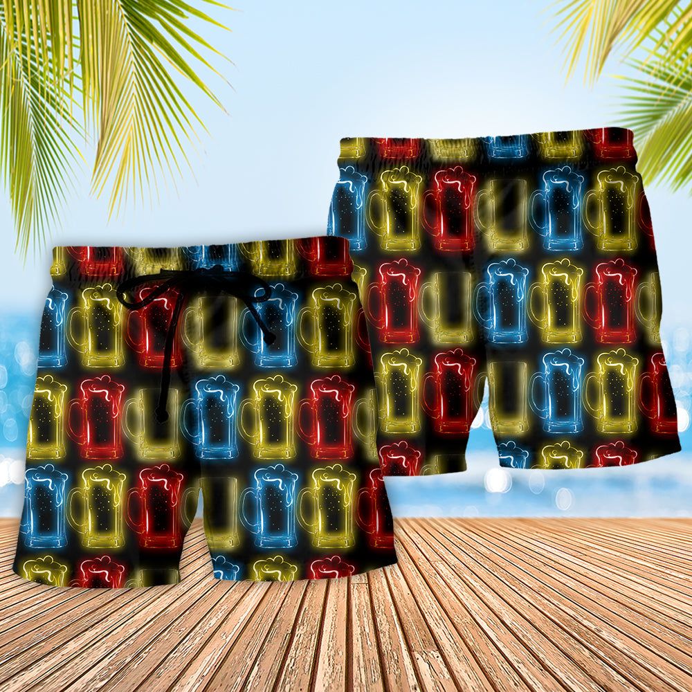 Beer Magic Water For Fun People Trendy Aloha Hawaiian Beach Shorts