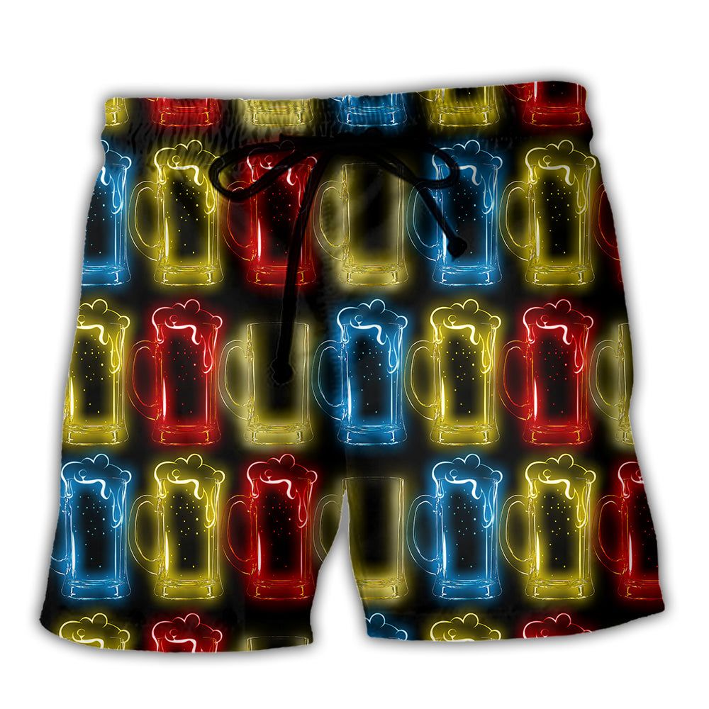 Beer Magic Water For Fun People Trendy Aloha Hawaiian Beach Shorts