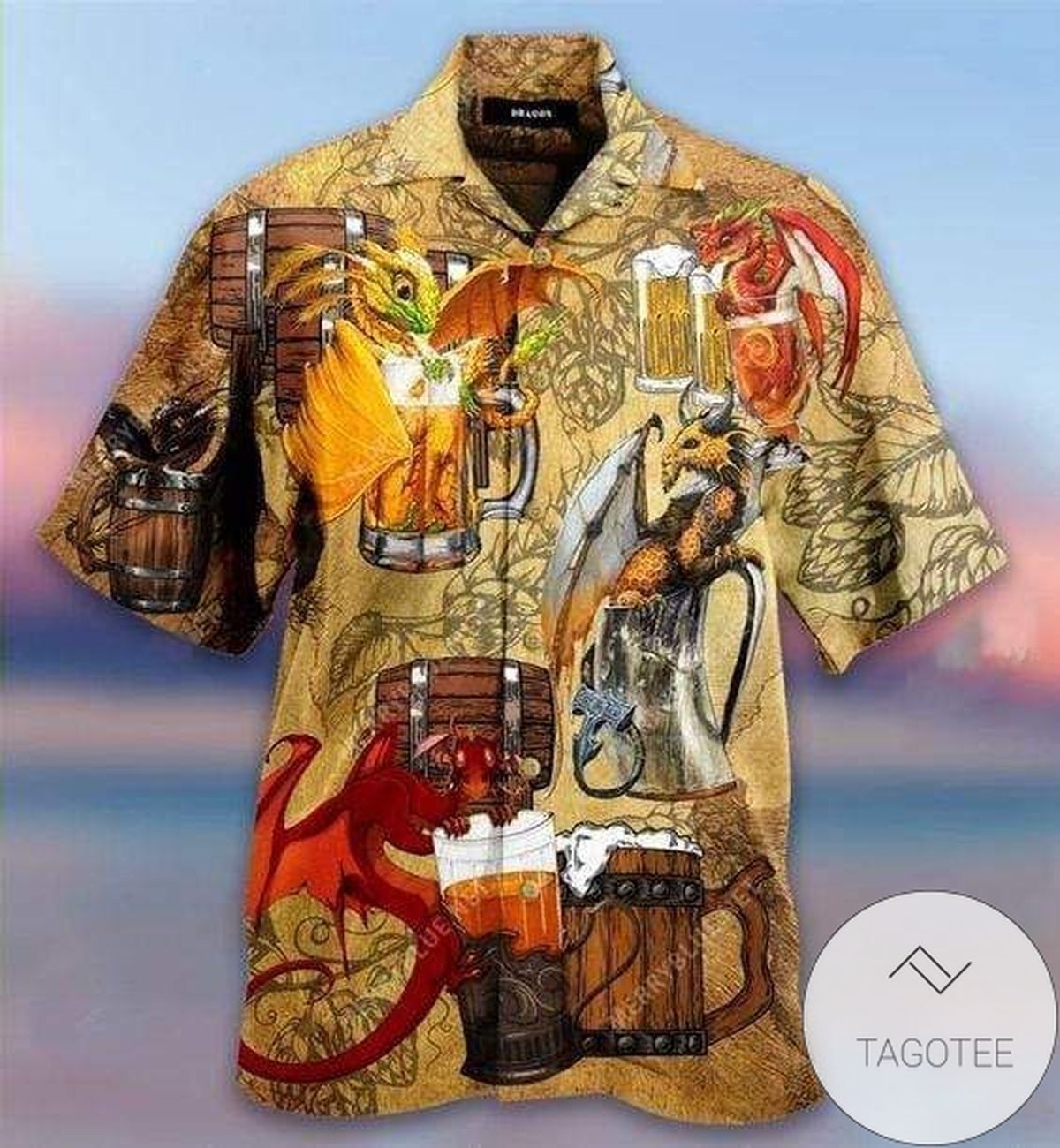 Beer Makes Dragon Relaxed Design Hawaiian Shirt Elegance Tropical Style