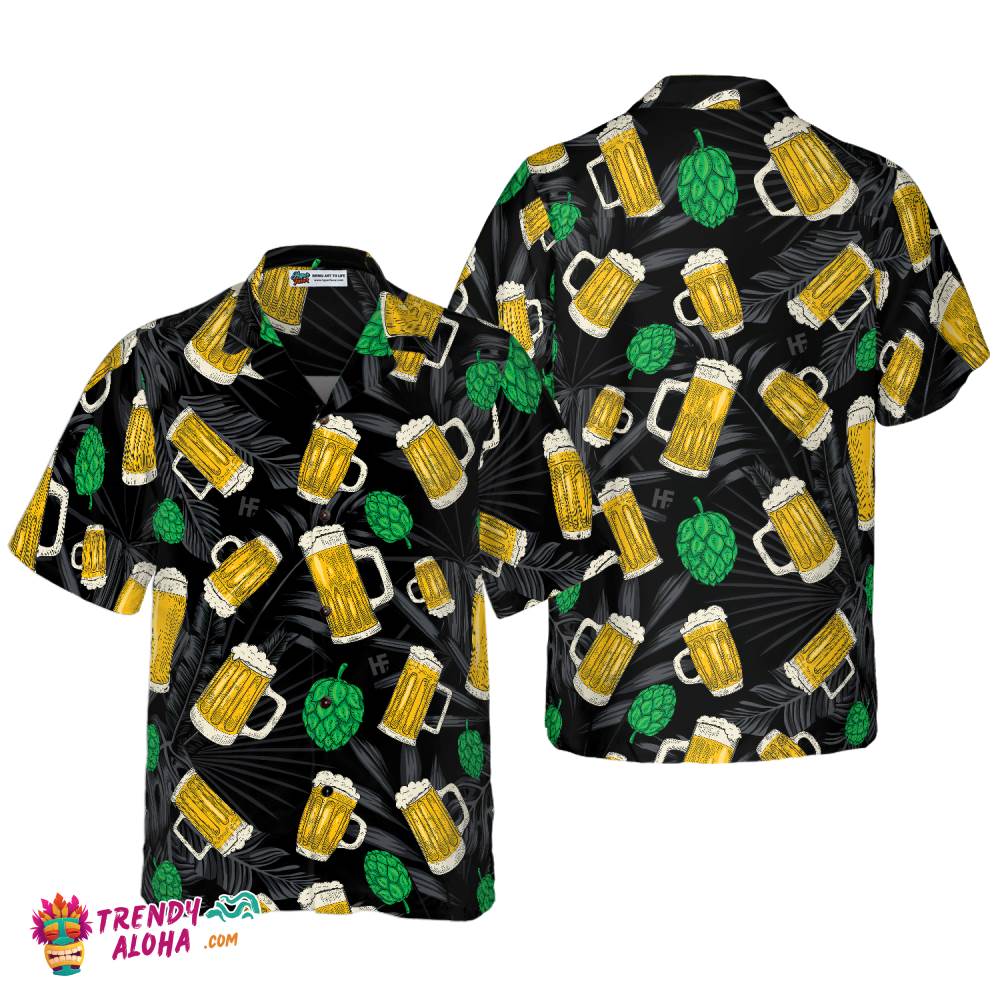 Beer Mugs And Hop Hawaiian Shirt
