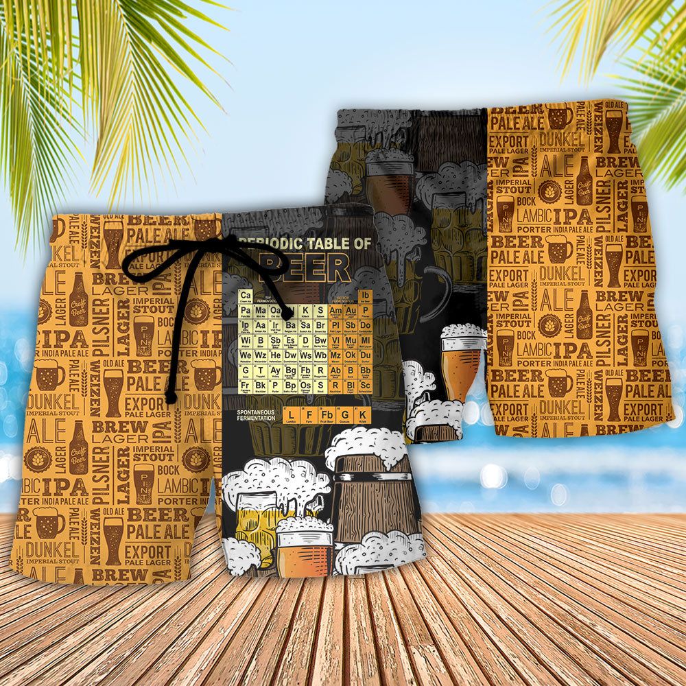 Beer Periodic Table Of Beer Trendy Aloha Hawaiian Beach Shorts