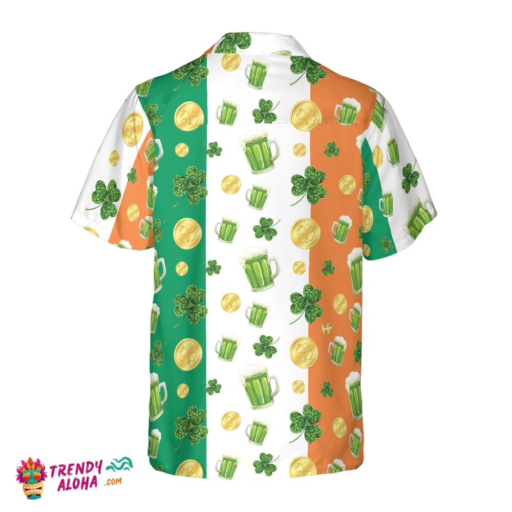 Beer Shamrock And Coin St Patrick’s Day Hawaiian Shirt