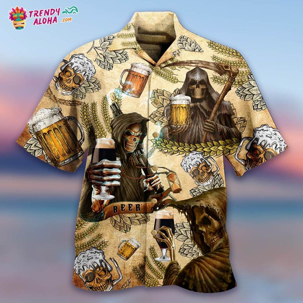 Beer Skull Love Beer Happy Day Hawaiian Shirt – Trendy Aloha