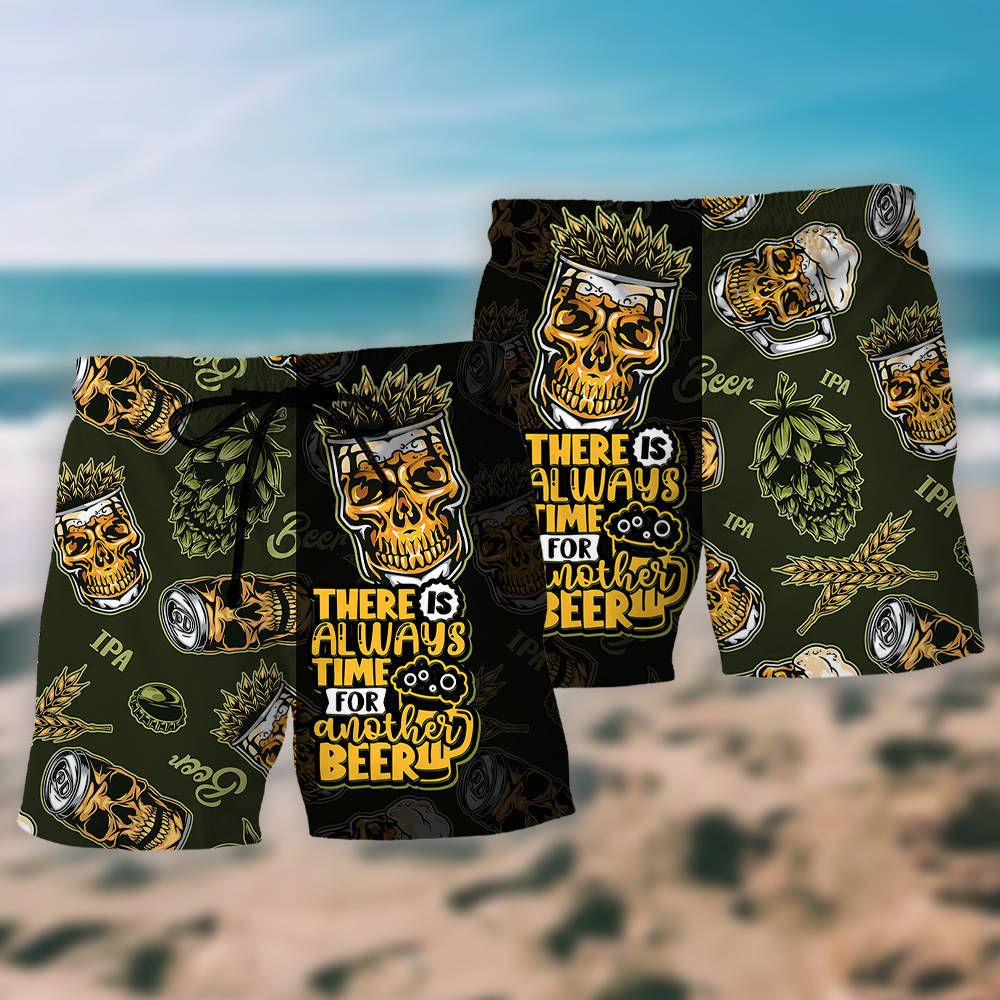 Beer There Is Always Time For Another Beer Trendy Aloha Hawaiian Beach Shorts