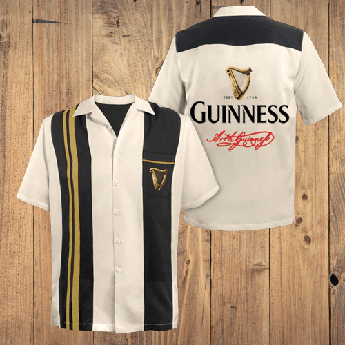 Beer Trendy Hawaiian Shirt Guinness Beer Black White Hawaii Aloha Shirt Beer Hawaii Shirt