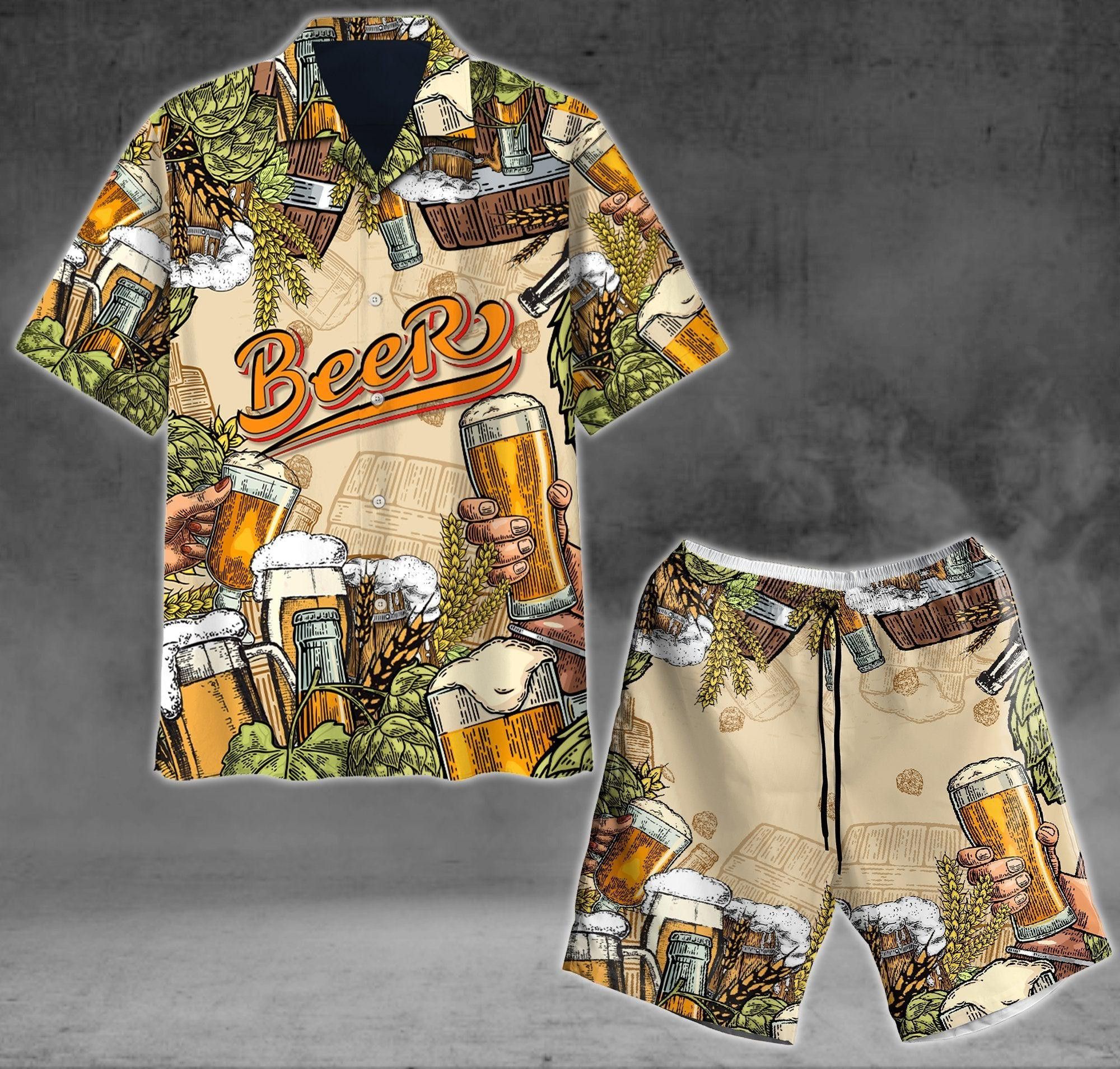 Beer Trendy Hawaiian Shirt Set Unisex