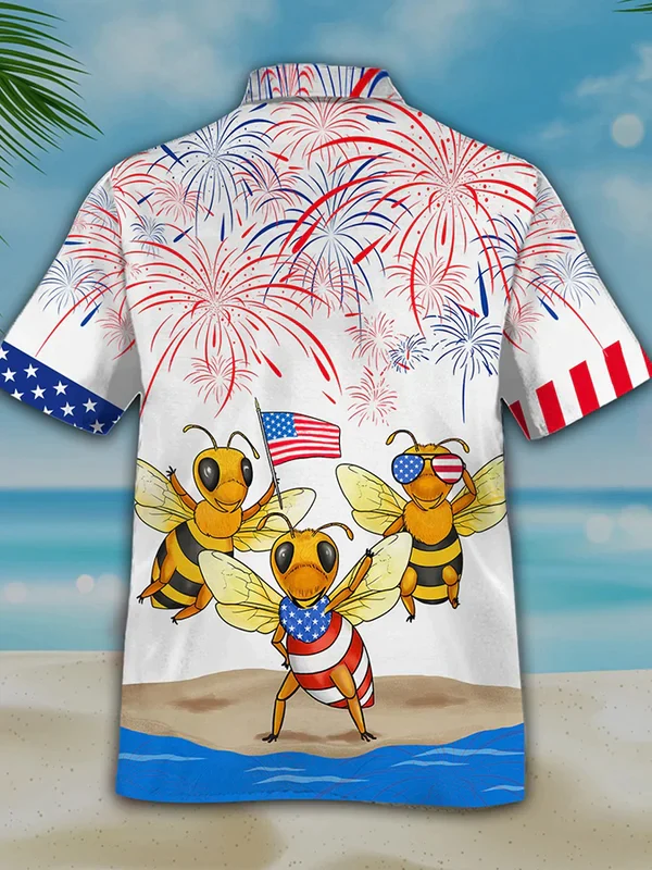 Bee’s 4Th Of July Trendy Hawaiian Shirt- Independence Day Trendy Hawaiian Shirt, Usa Patriotic Trendy Hawaiian Shirt