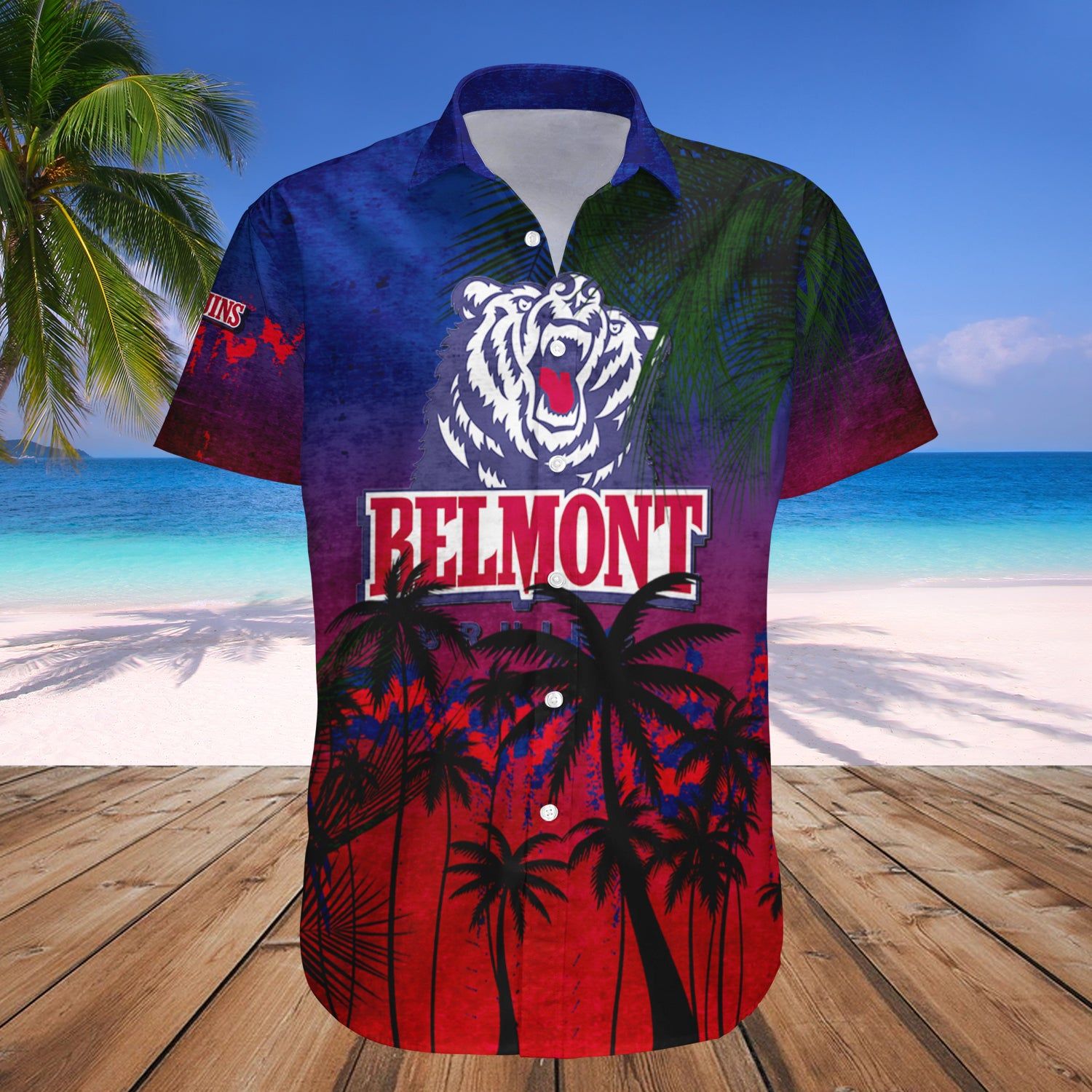 Belmont Bruins Hawaii Shirt Coconut Tree Tropical Grunge – NCAA