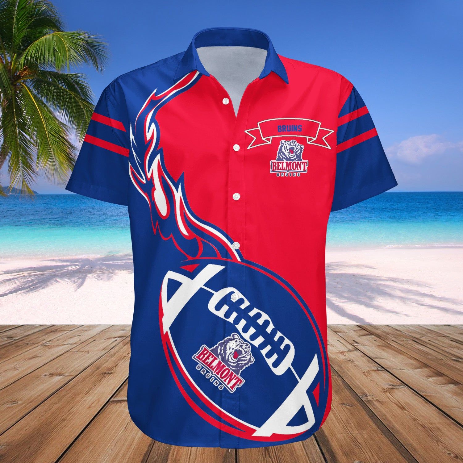 Belmont Bruins Hawaii Shirt Flame Ball – NCAA