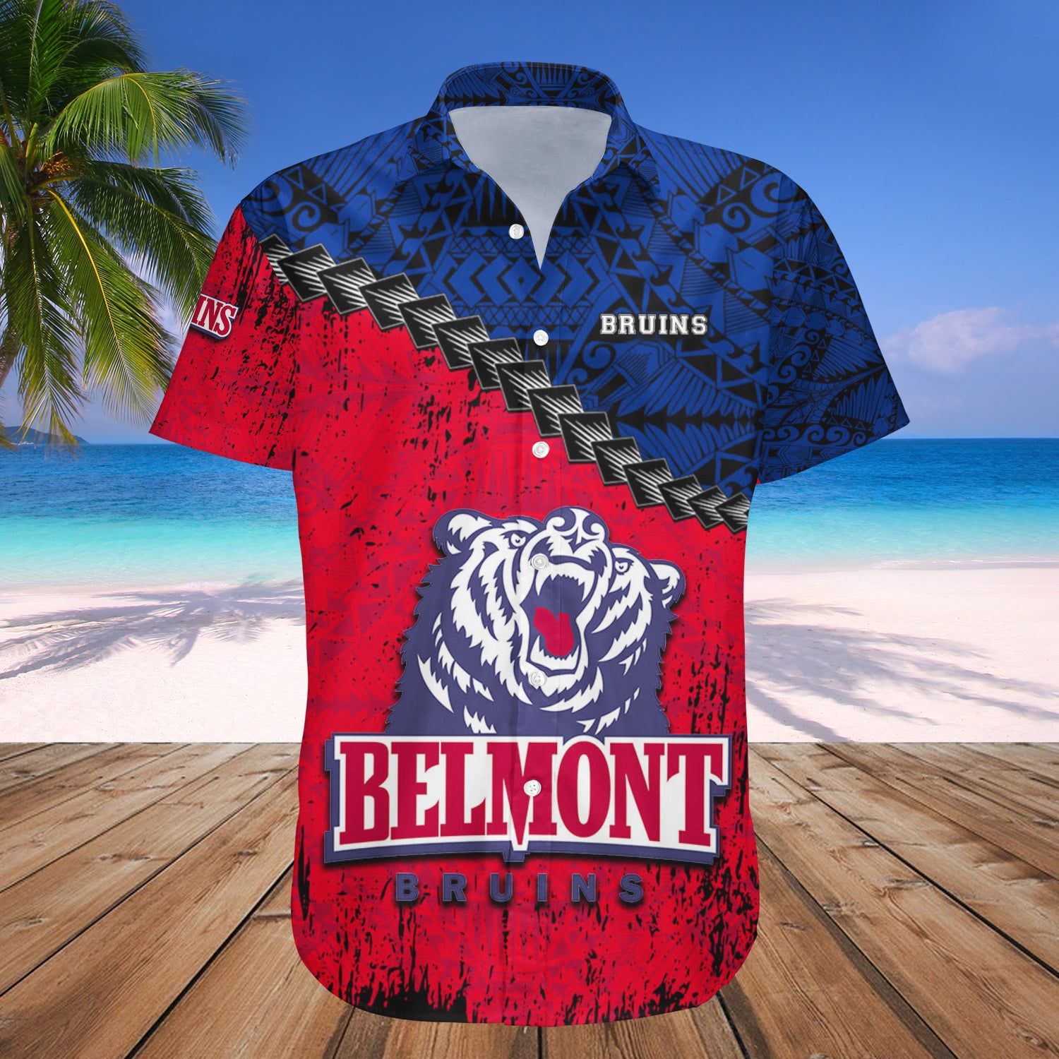 Belmont Bruins Hawaii Shirt Grunge Polynesian Tattoo – NCAA