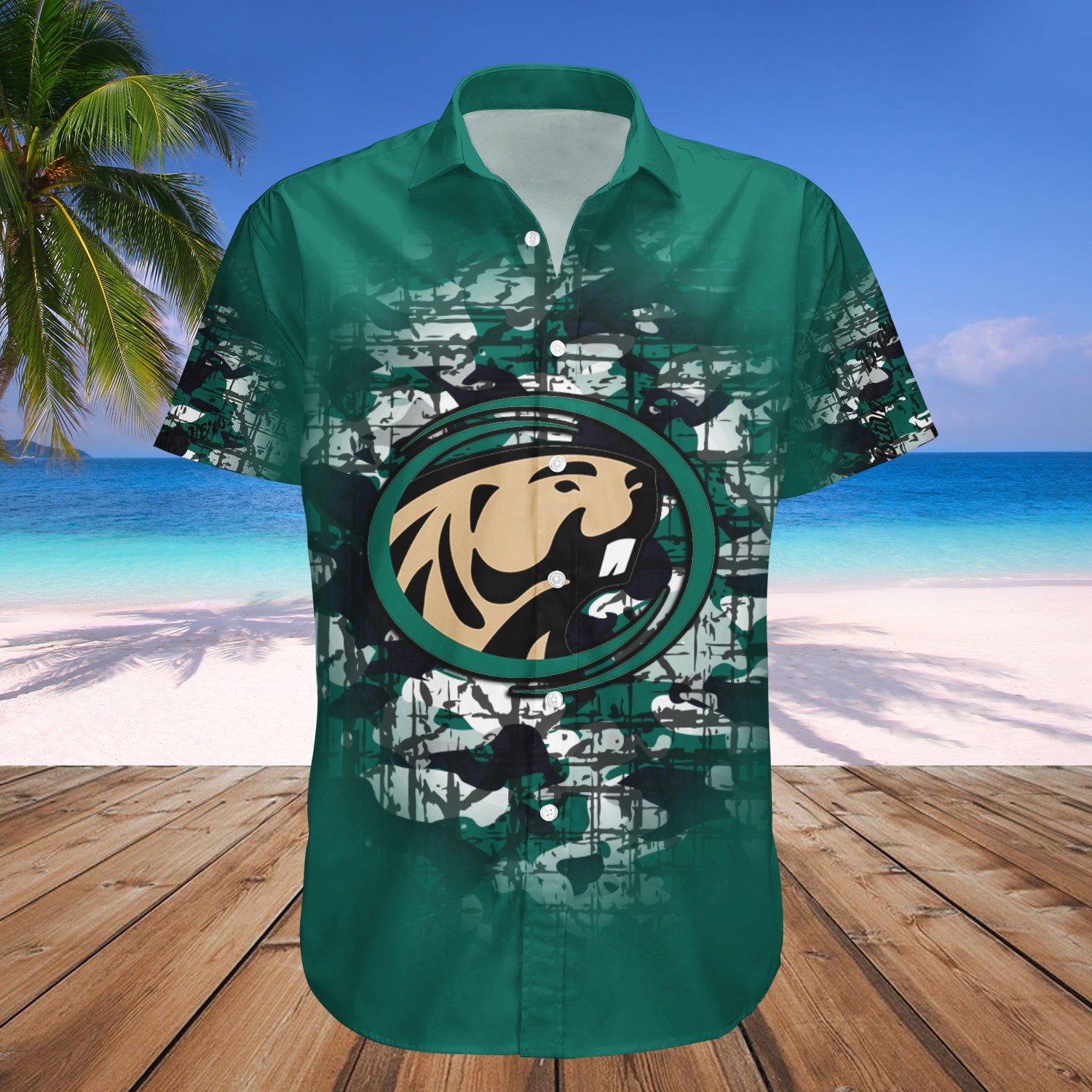Bemidji State Beavers Hawaii Shirt Camouflage Vintage – NCAA