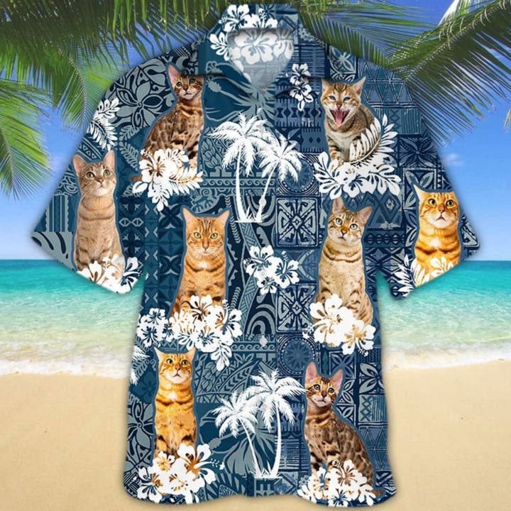 Bengal Trendy Hawaiian Shirt For Summer Travel, Cat Trendy Hawaiian Shirt For Man And Woman