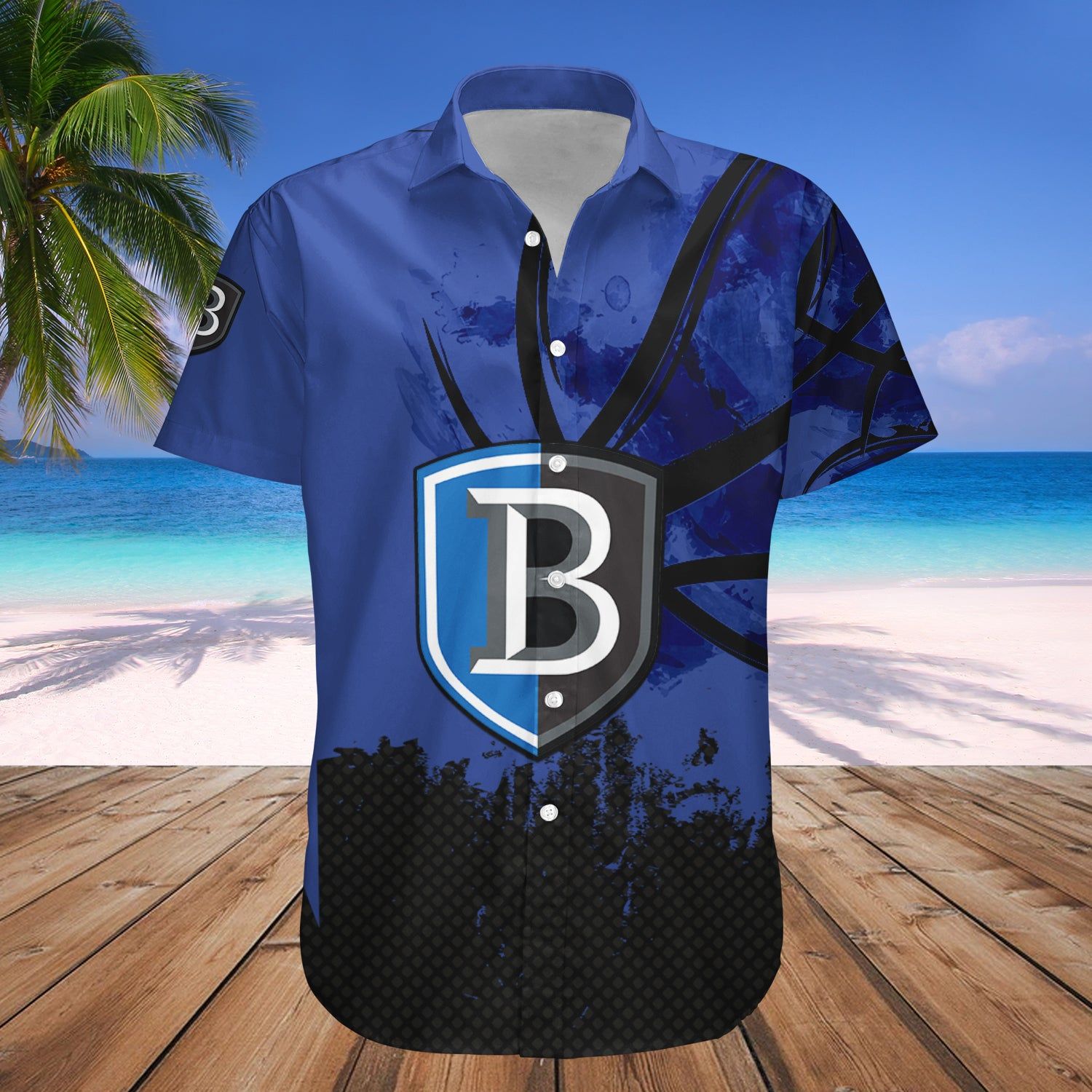 Bentley Falcons Hawaii Shirt Basketball Net Grunge Pattern – NCAA