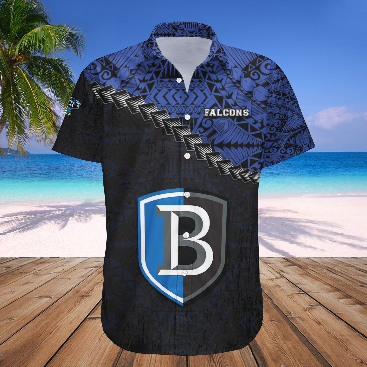 Bentley Falcons Hawaii Shirt Grunge Polynesian Tattoo – NCAA