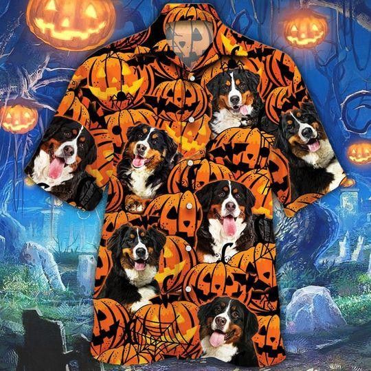 Bernese Mountain Dog Halloween Trendy Hawaiian Shirt For