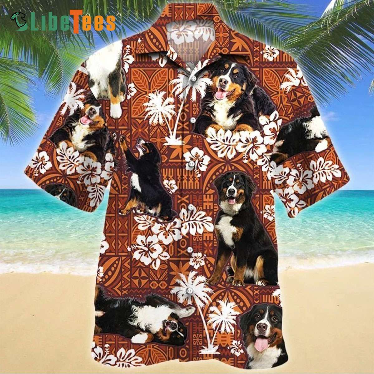 Bernese Mountain Dog Red Tribal, Dog Trendy Hawaiian Shirt Perfect Gifts For Your Loved Ones