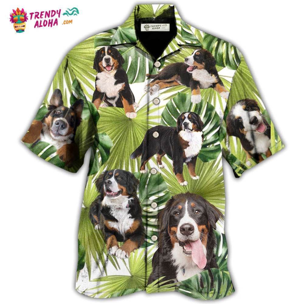 Bernese Mountain Dog Tropical Leaf Lover Hawaiian Shirt – Trendy Aloha Bernese Mountain Dog Tropical Leaf Lover Hawaiian Shirt – Trendy Aloha