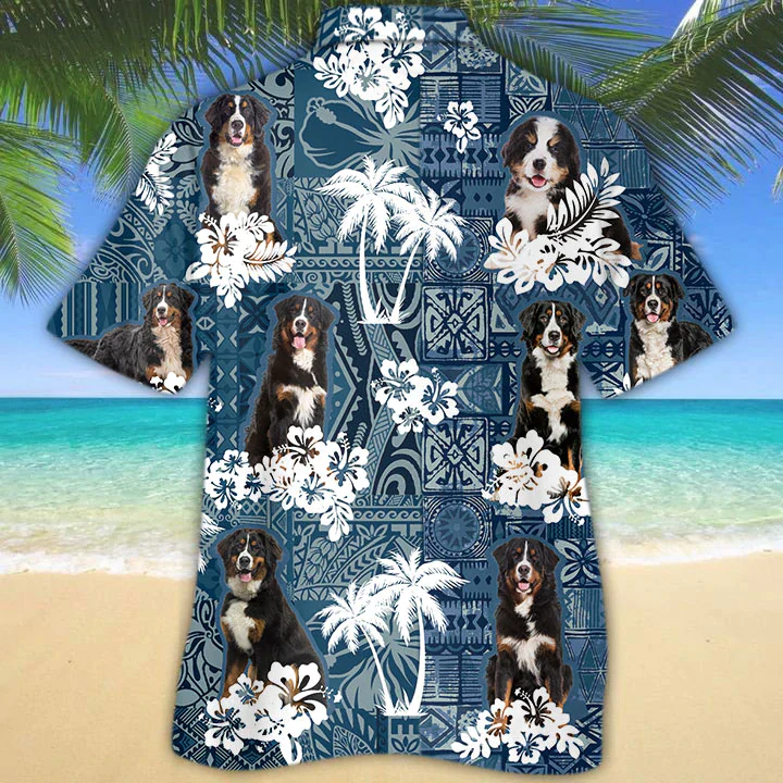 Bernese Mountain Trendy Hawaiian Shirt, Dog Trendy Hawaiian Shirt Men Women, Short Sleeve Hawaiian Aloha Shirt