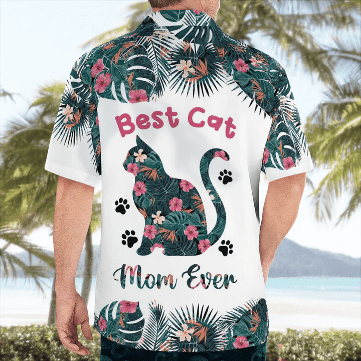 Best Cat Mom Ever Trendy Hawaiian Shirt, Mother Hawaii Shirt, Mom Shirt, Gift For Mom