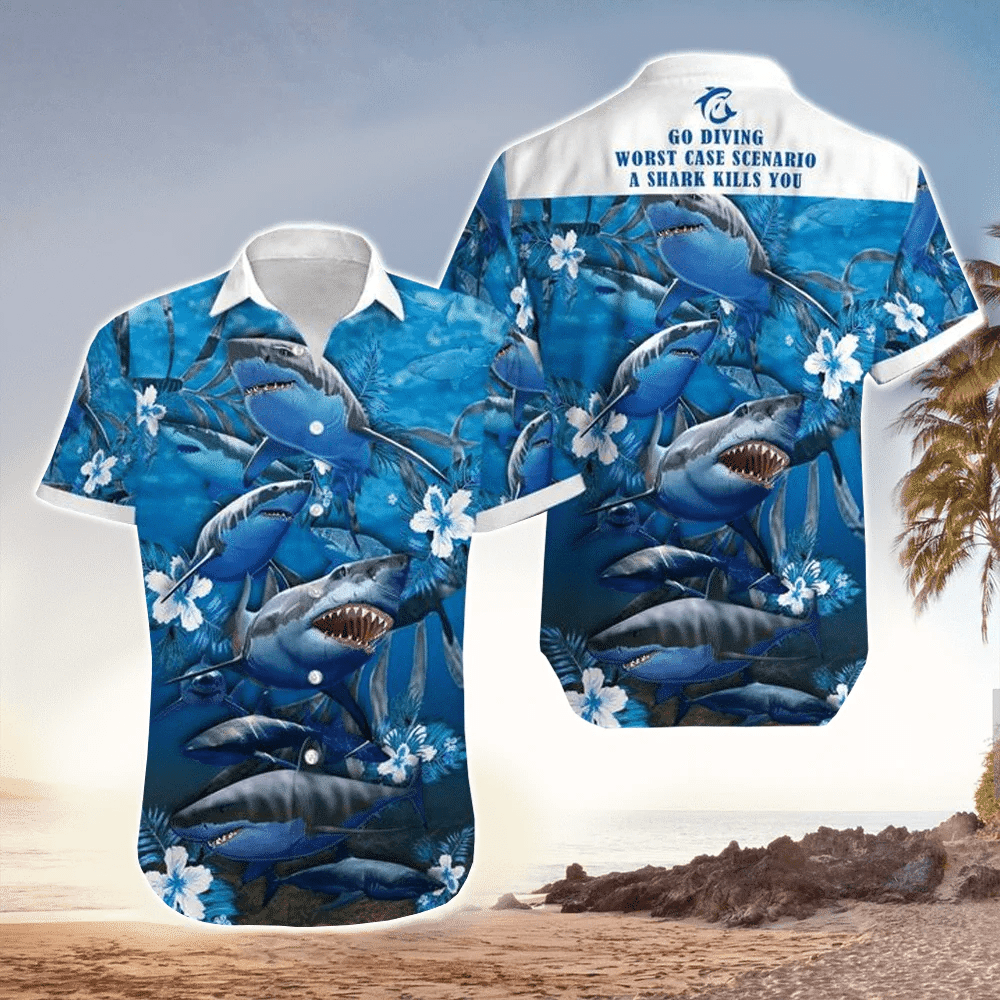 Best Shark Trendy Hawaiian Shirt, Shark Lover Hawaiian For