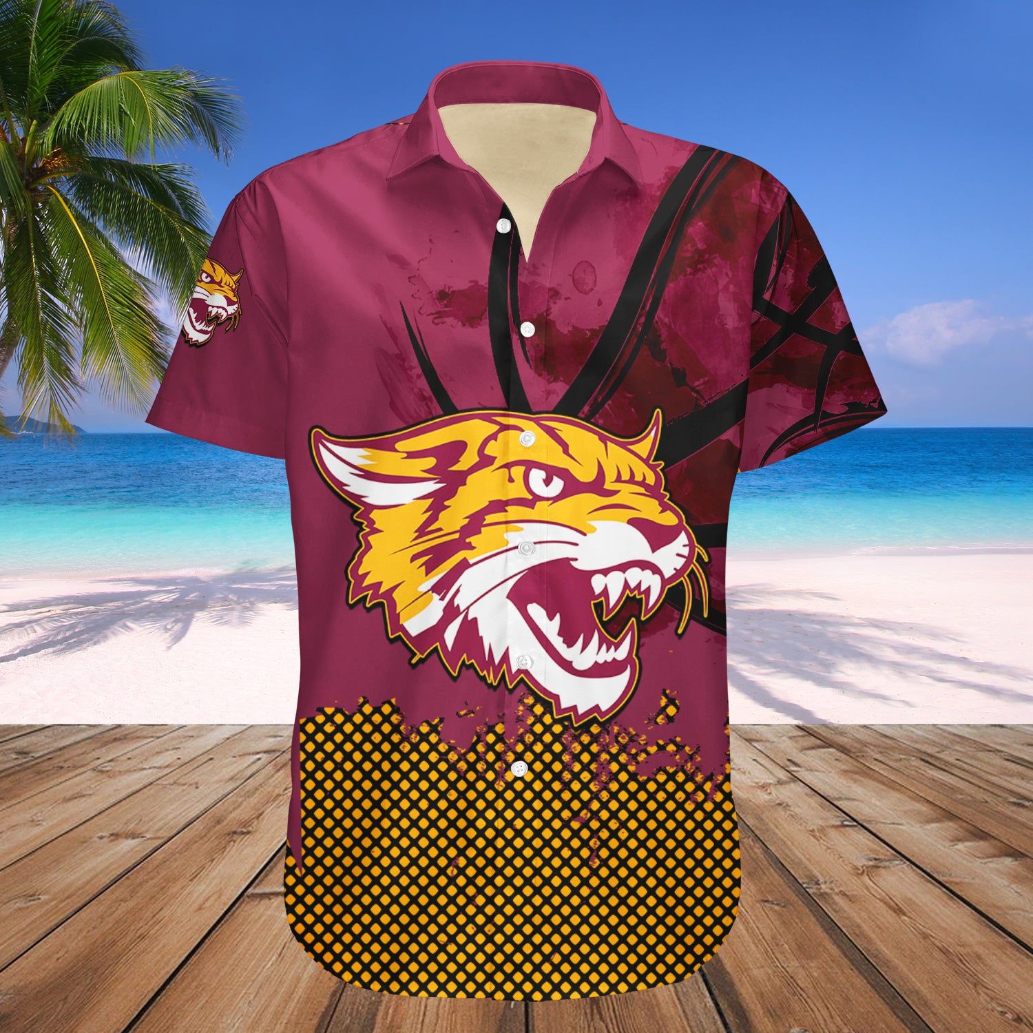 Bethune-Cookman Wildcats Hawaii Shirt Basketball Net Grunge Pattern – NCAA