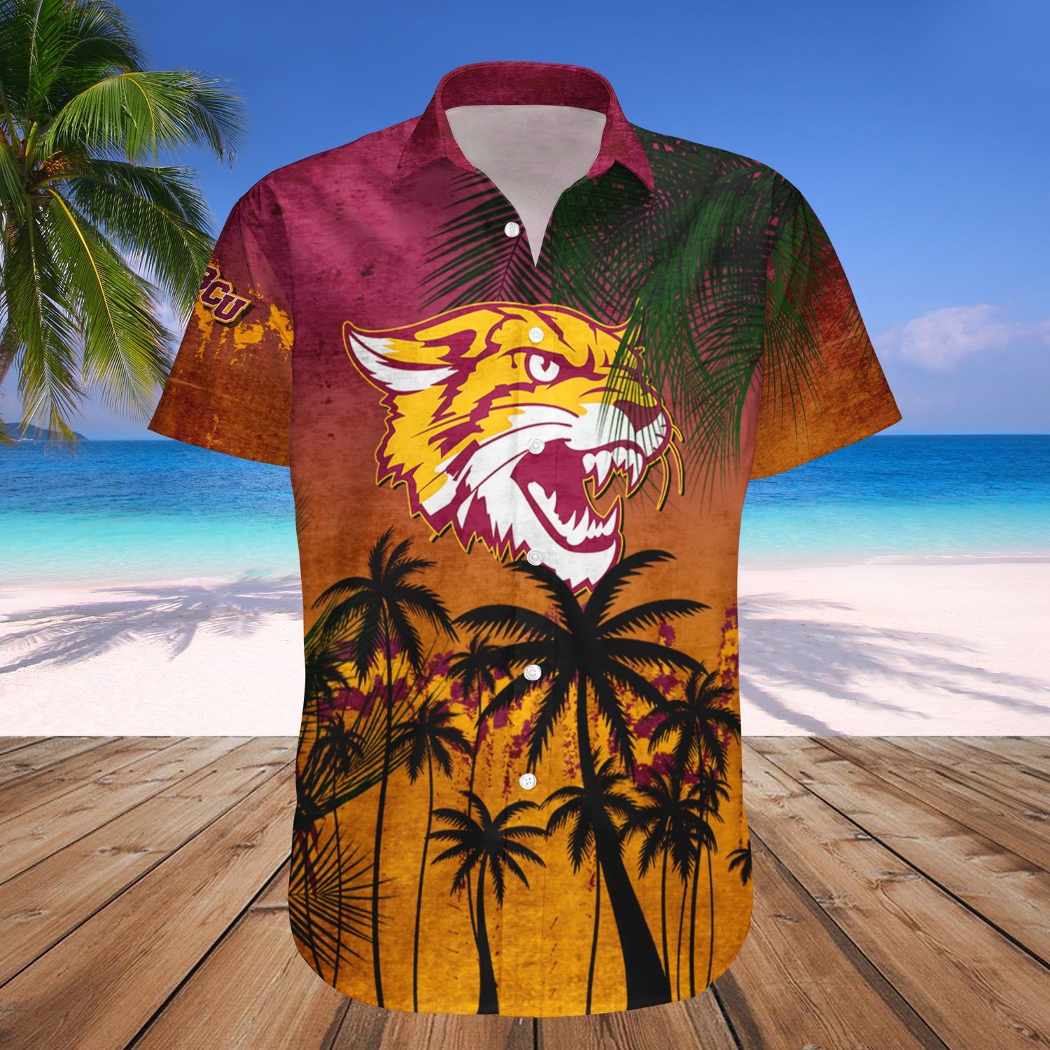 Bethune-Cookman Wildcats Hawaii Shirt Coconut Tree Tropical Grunge – NCAA