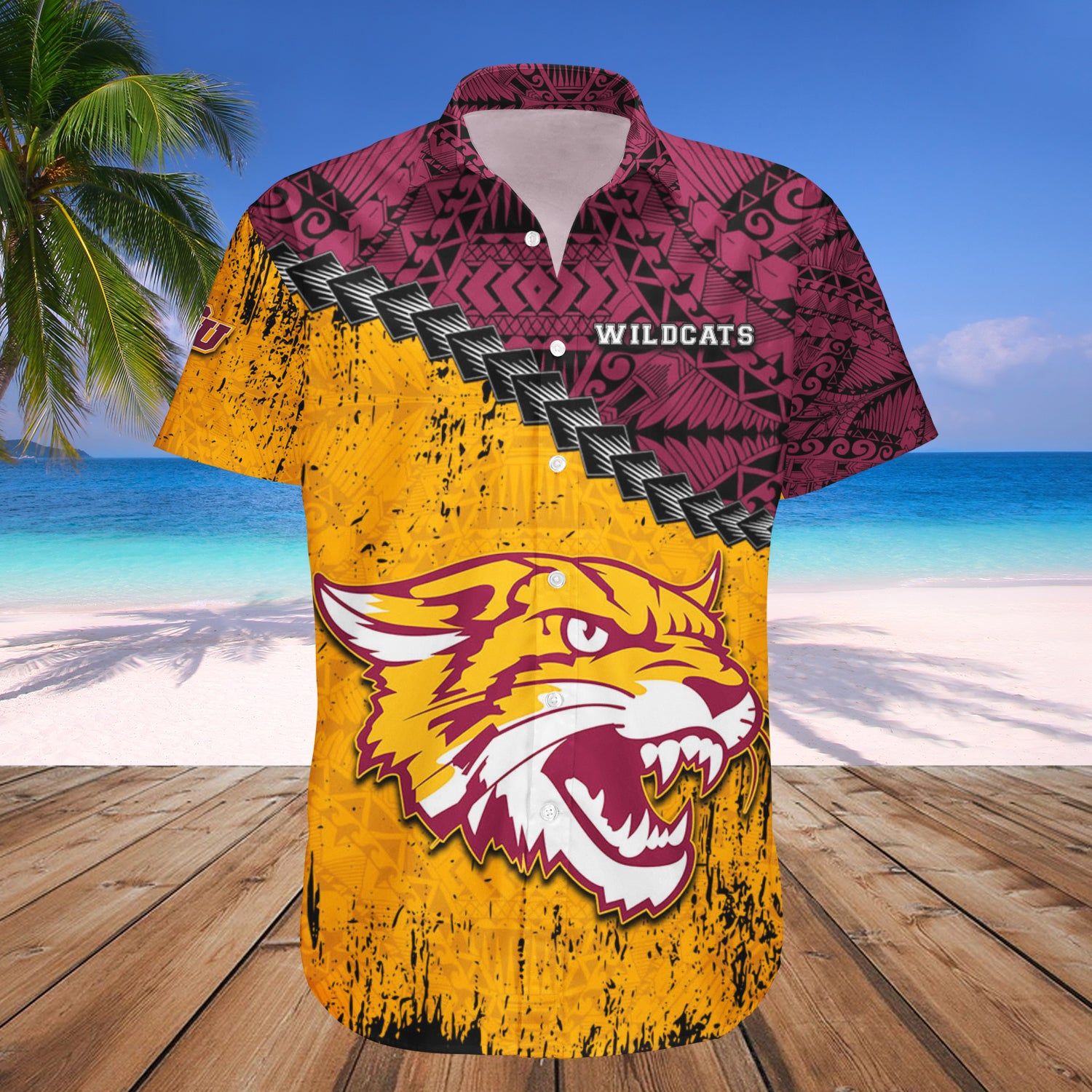 Bethune-Cookman Wildcats Hawaii Shirt Grunge Polynesian Tattoo – NCAA