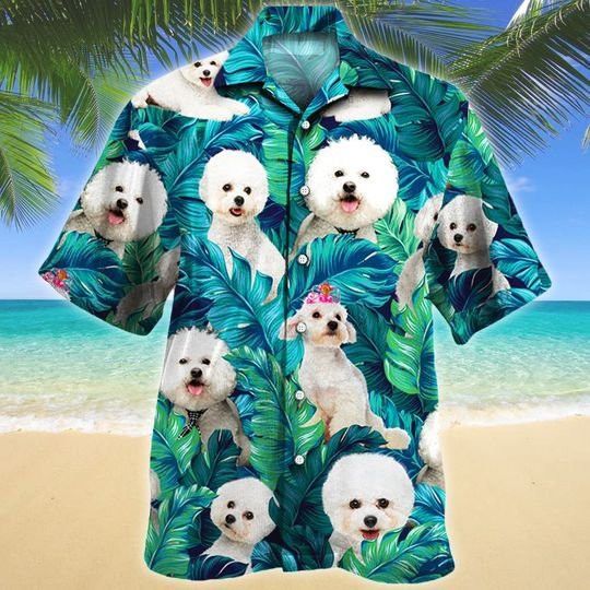 Bichon Frise Dog Lovers Hawaiian Style For Summertime All Printed 3D Hawaiian Shirt