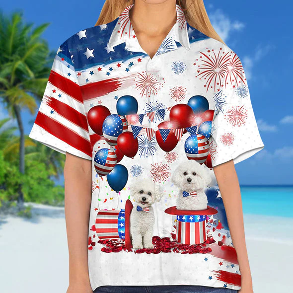Bichon Frise Independence Day Trendy Hawaiian Shirt For Men And Women, 4Th Of July Trendy Hawaiian Shirt