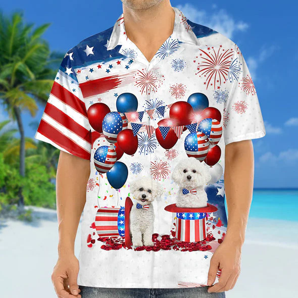 Bichon Frise Independence Day Trendy Hawaiian Shirt For Men And Women, 4Th Of July Trendy Hawaiian Shirt