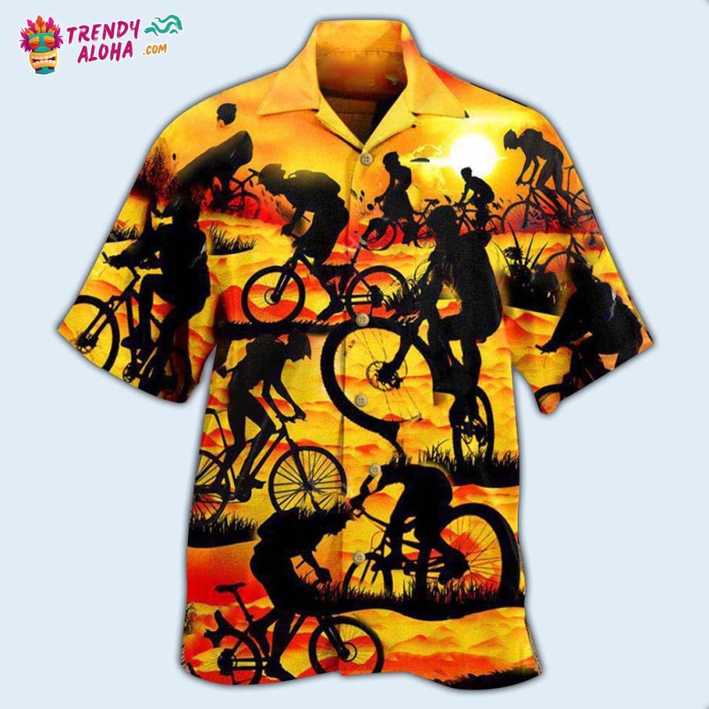 Bicycle It'S Not A Race It'S A Journey On The Sunset Hawaiian Shirt