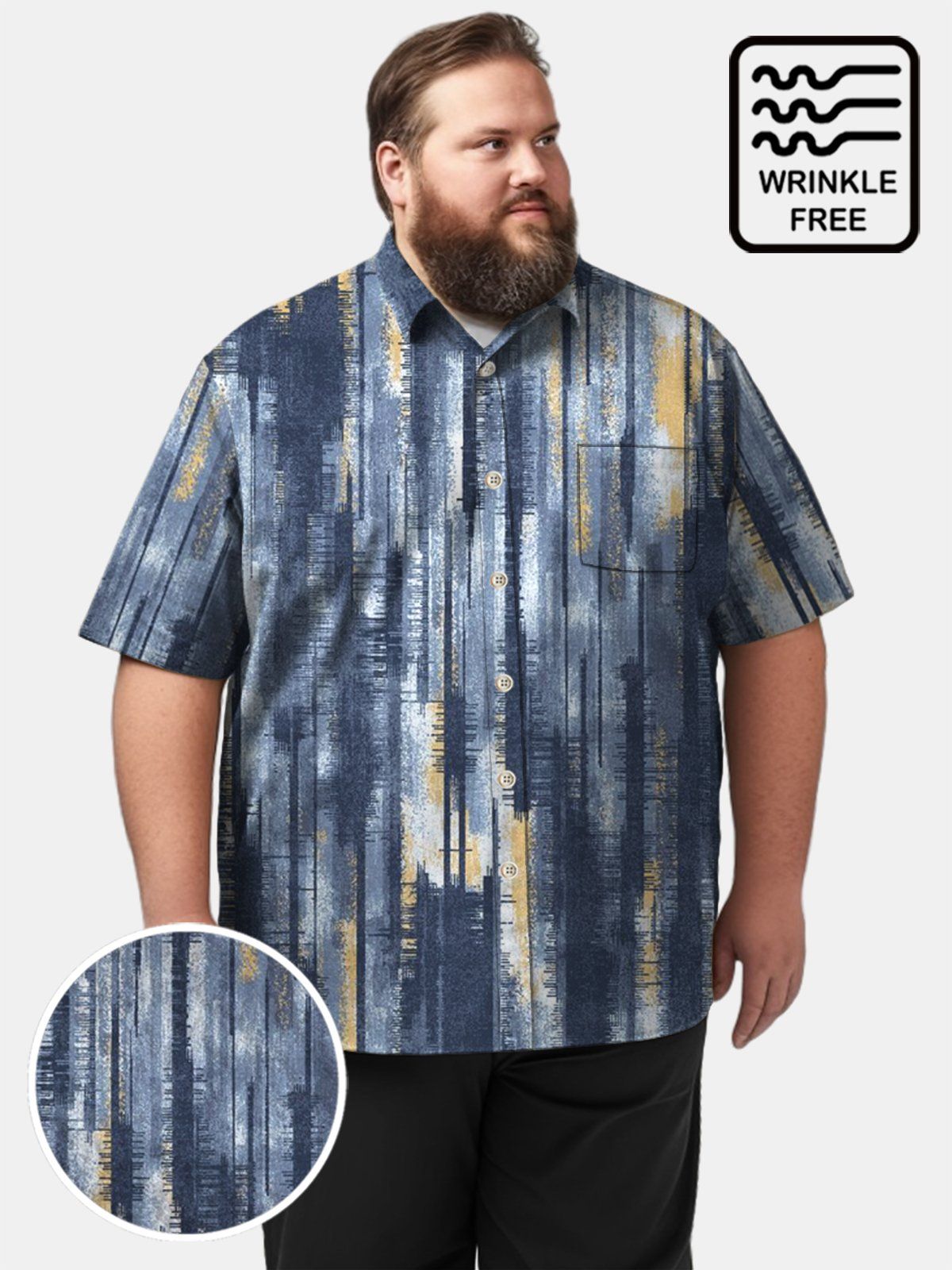 Big & Tall Aet Tie-Dye Free Seersucker Hawaiian Shirt Big & Tall Aet Tie-Dye Free Seersucker Hawaiian Shirt
