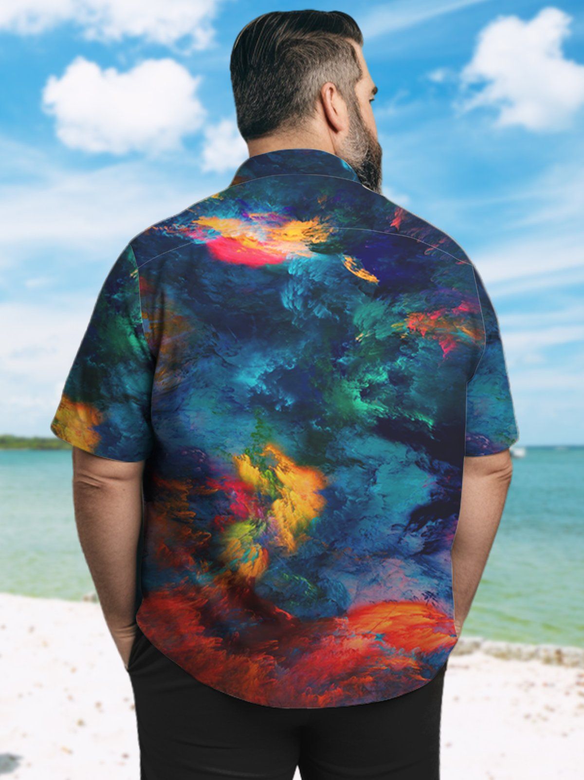 Big & Tall Art Dyes Hawaiian Shirt