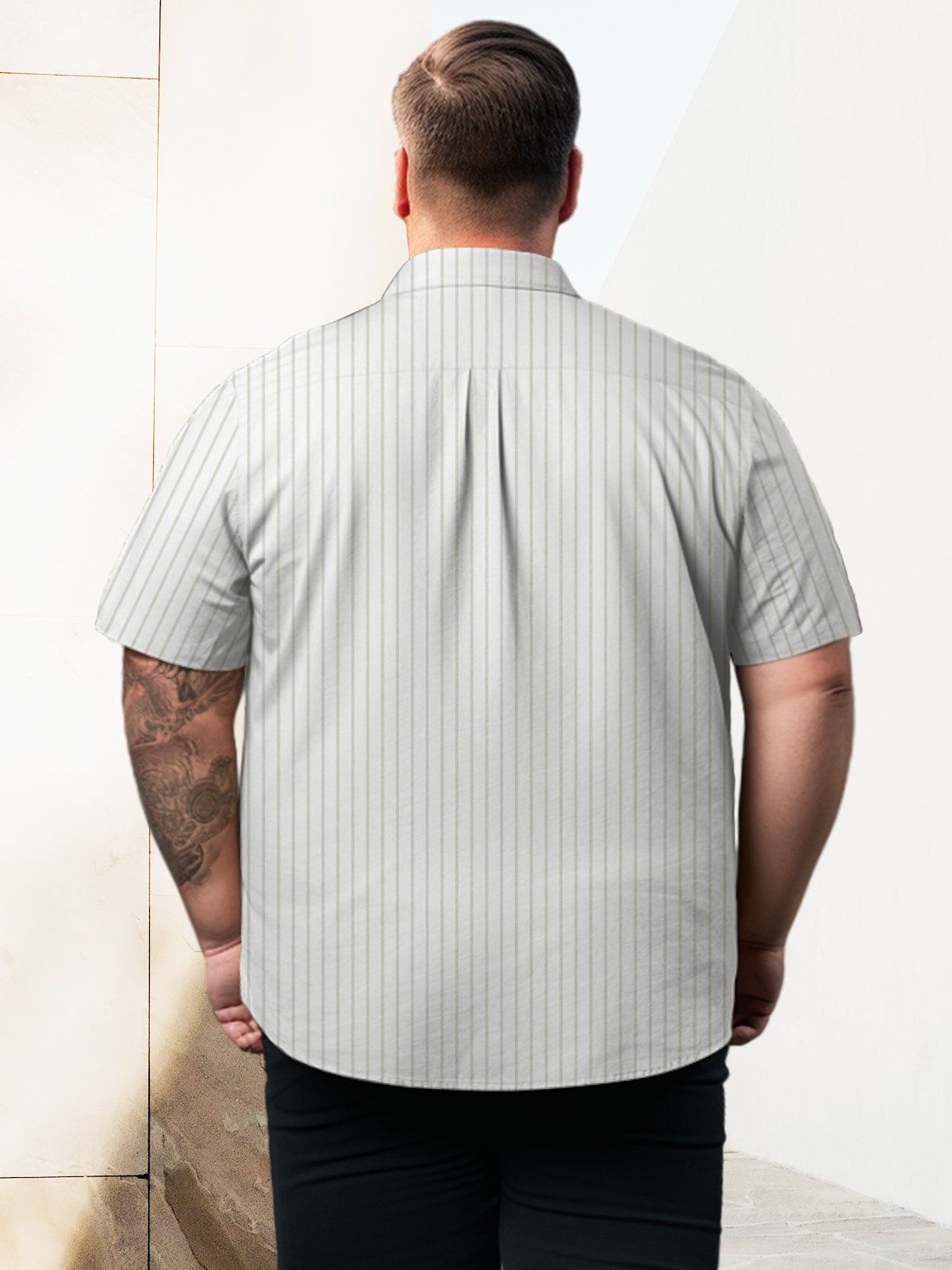 Big & Tall Basic Stripe Shirts Design 02