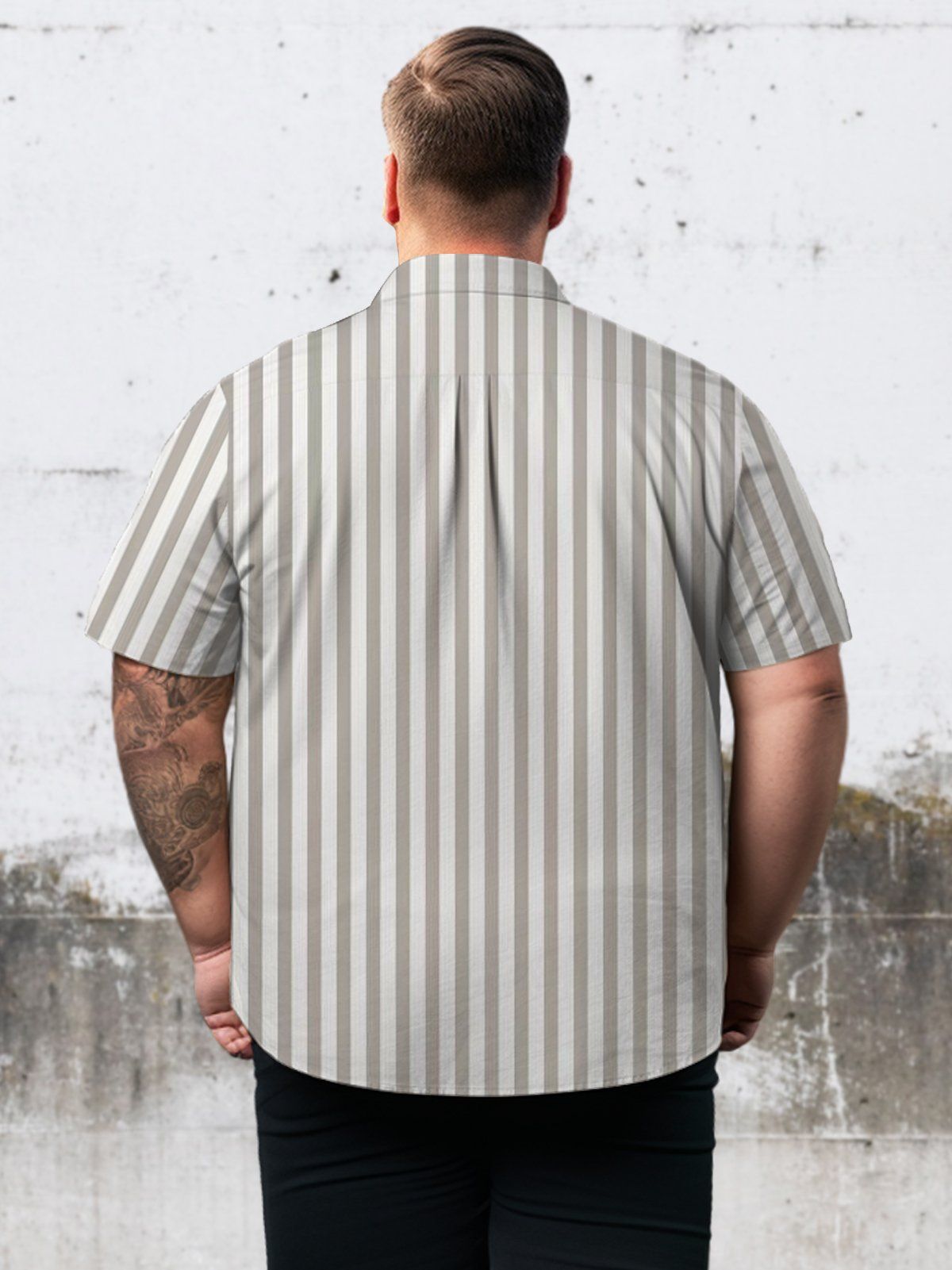Big & Tall Basic Stripes Hawaiian Shirt