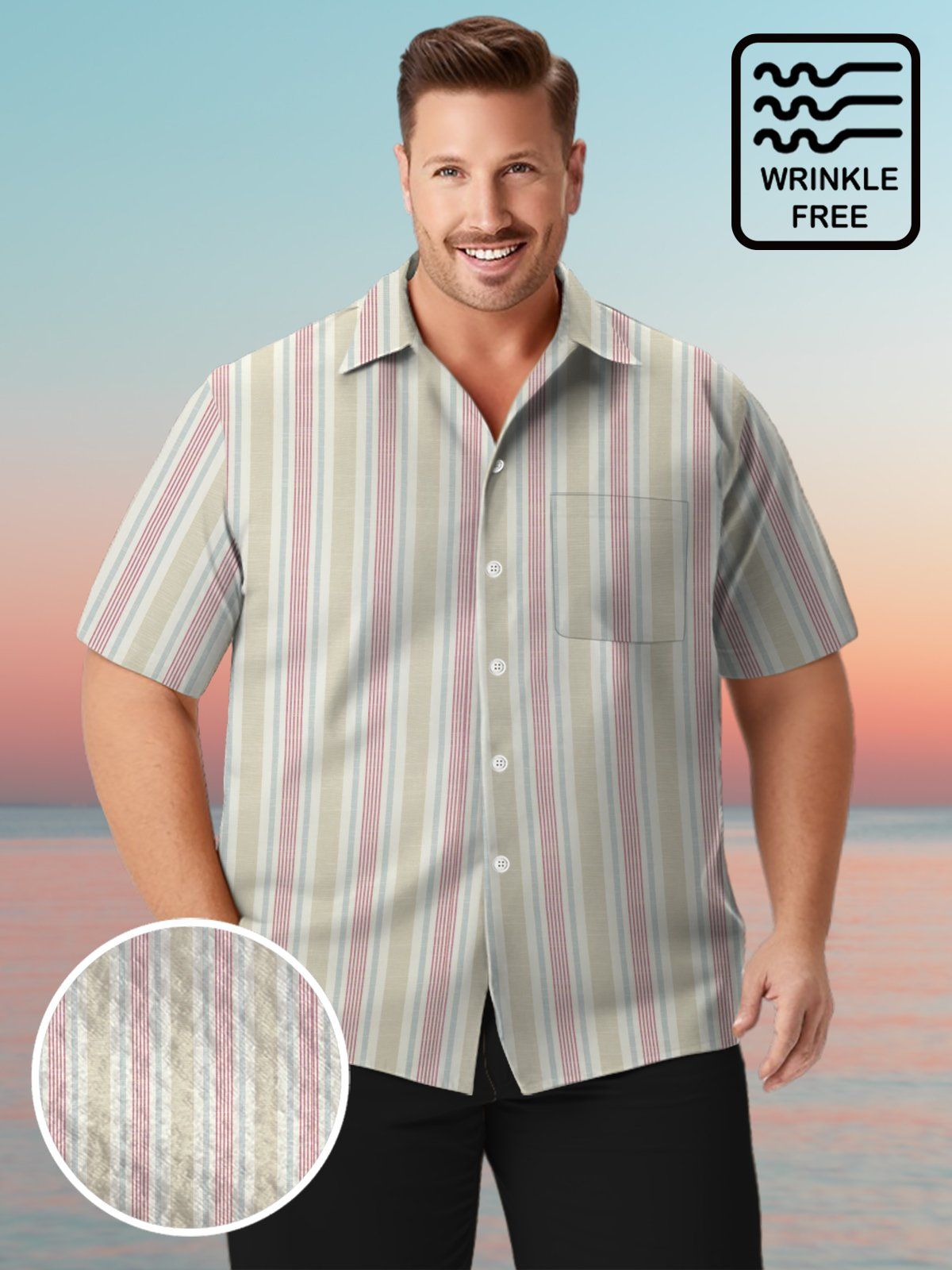 Big & Tall Basic Stripes Shirts Design 02 Big & Tall Basic Stripes Shirts Design 02