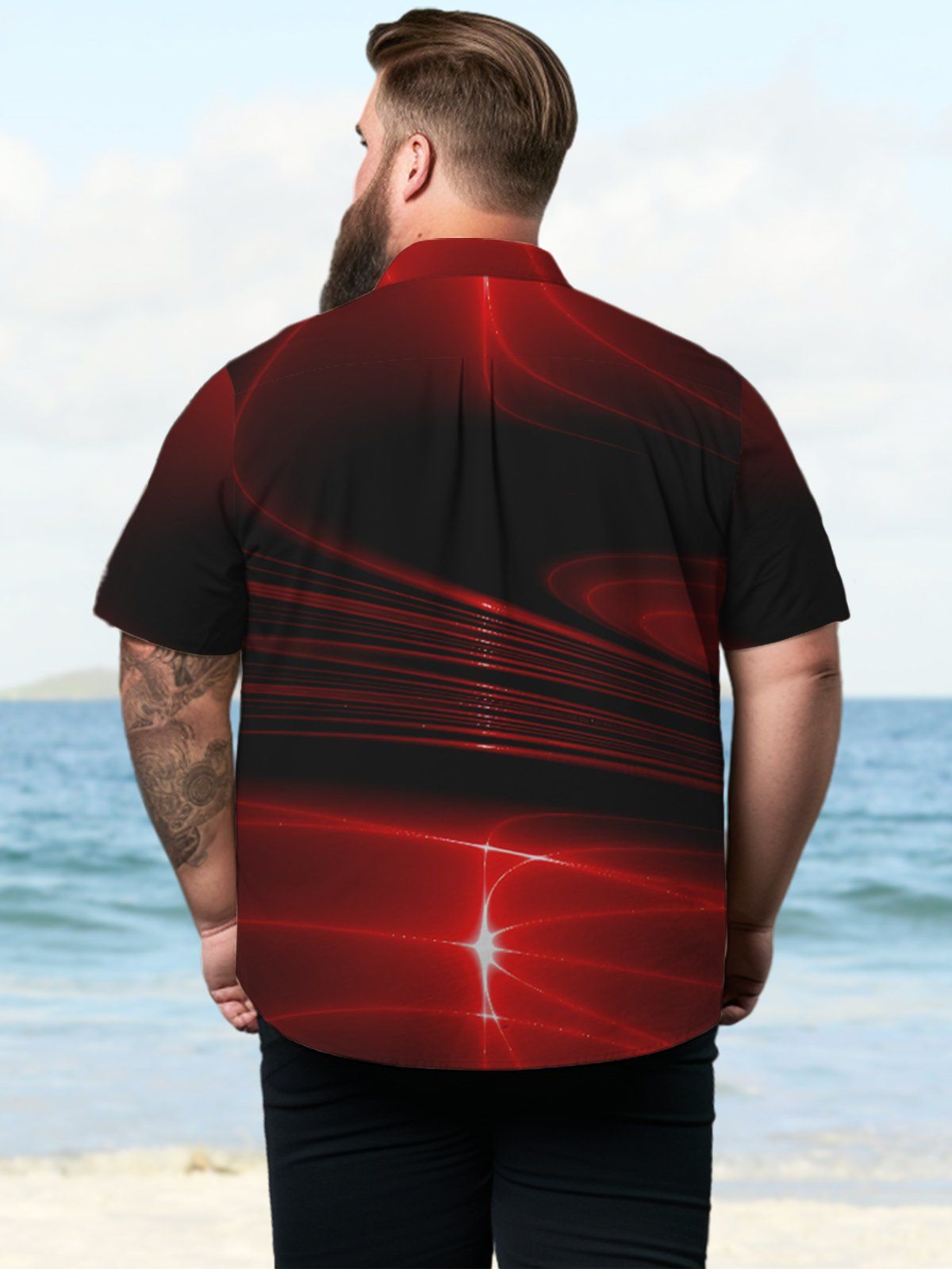 Big & Tall Casual Art Dye Hawaiian Shirt