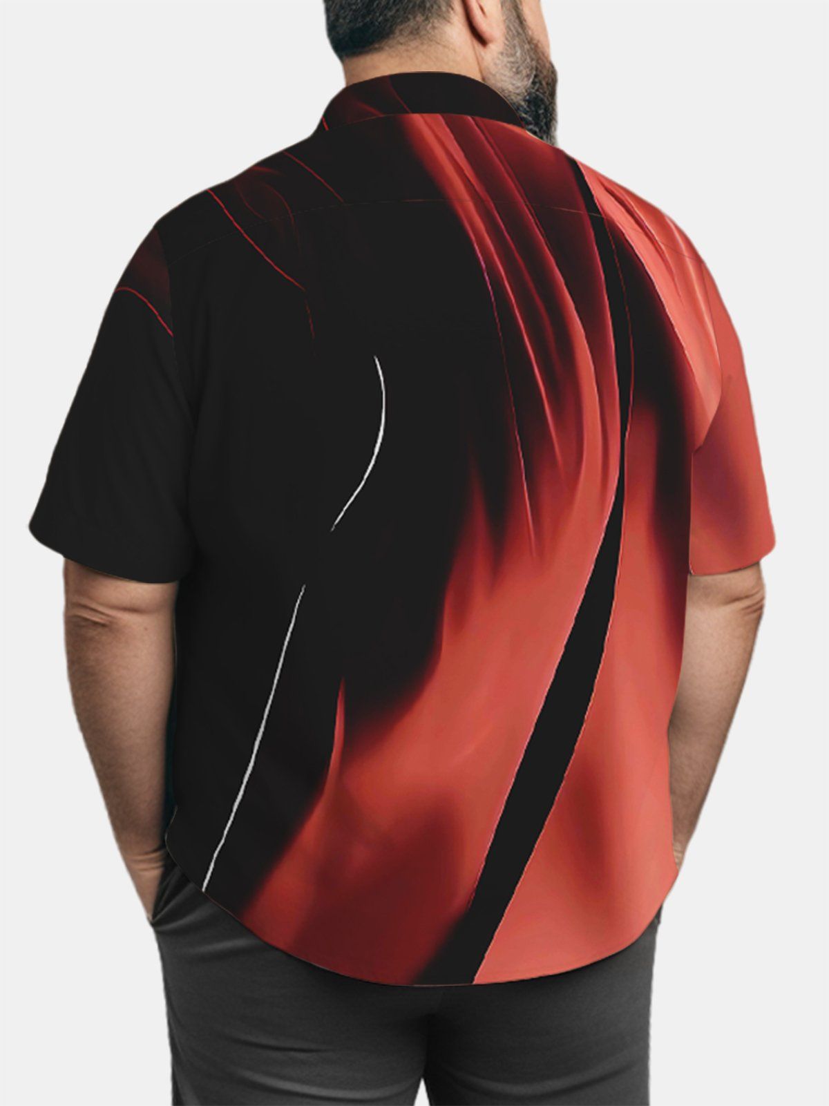 Big & Tall Casual Artistic Line Quick Drying Hawaiian Shirt