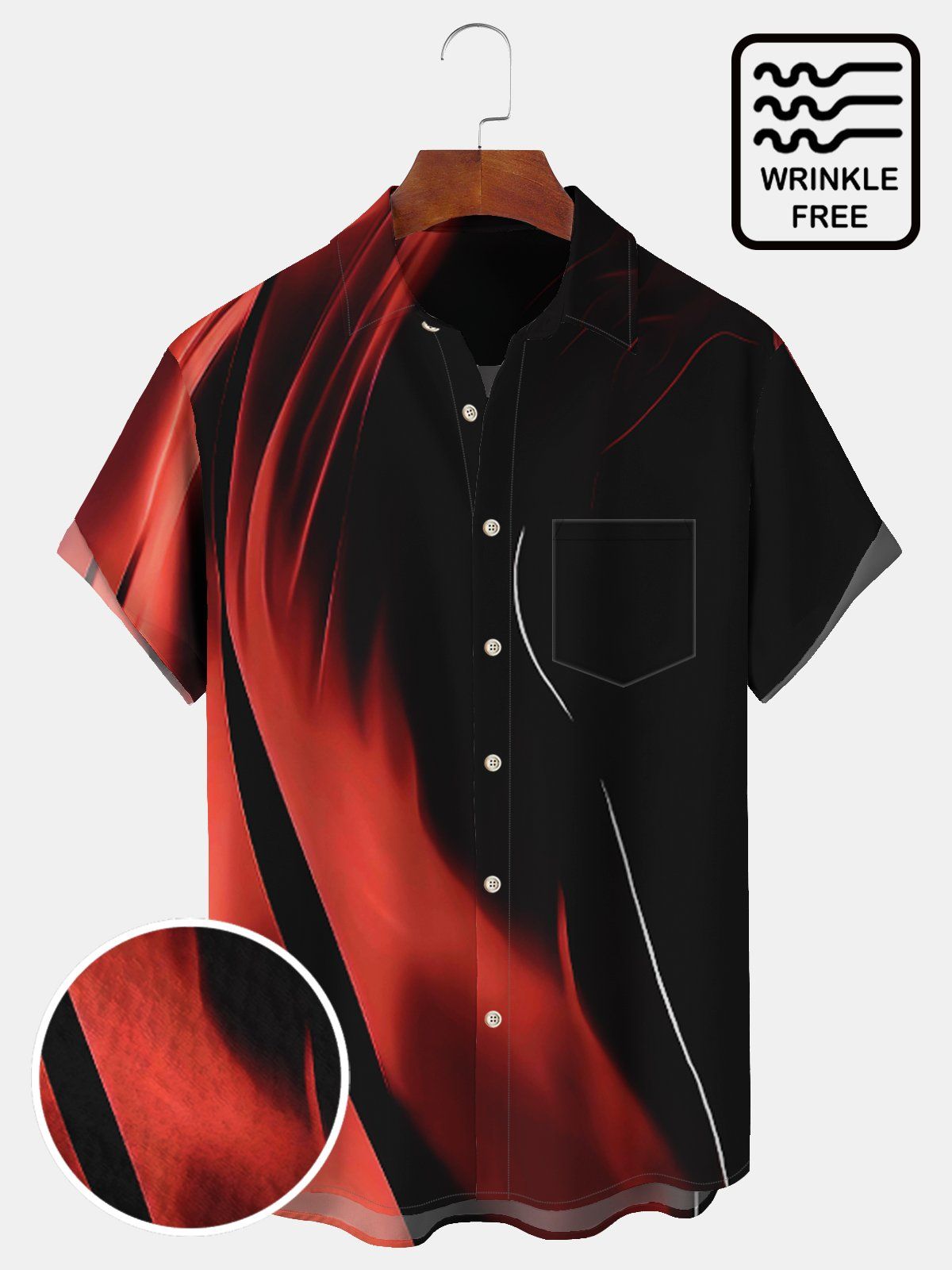Big & Tall Casual Artistic Line Quick Drying Shirts Design 01