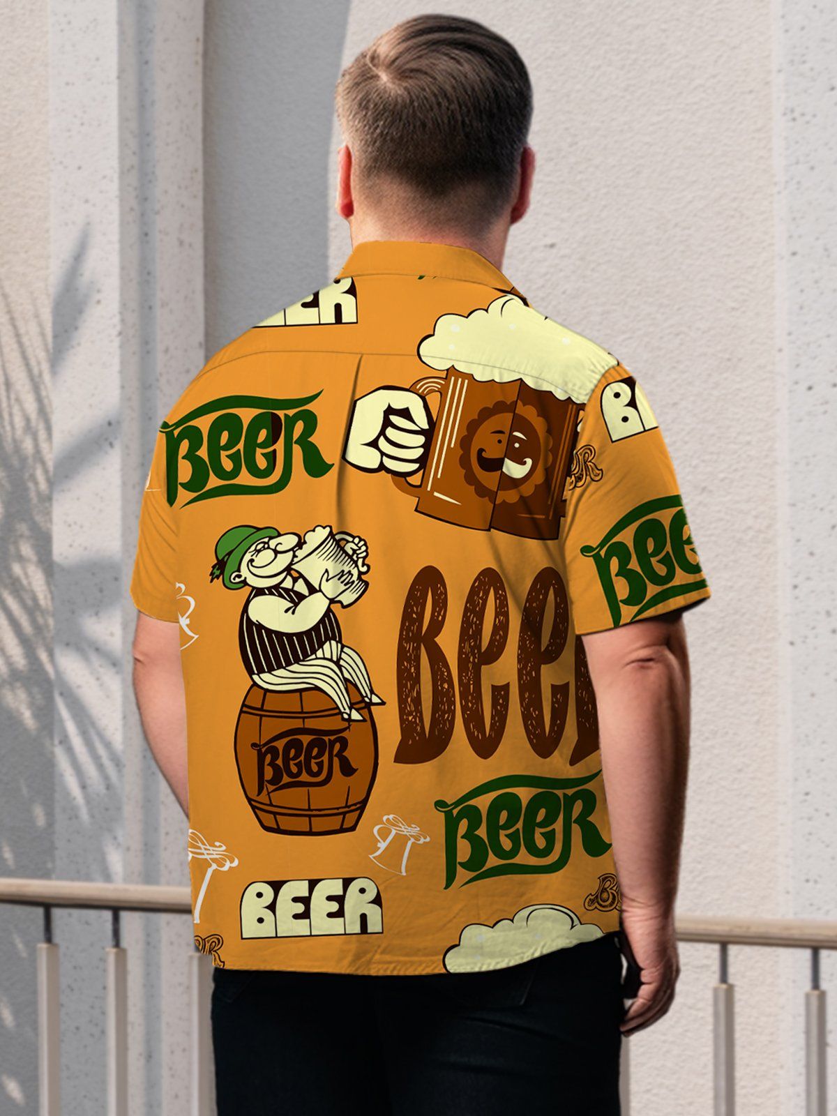 Big & Tall Casual Beer Festival Hawaiian Shirt