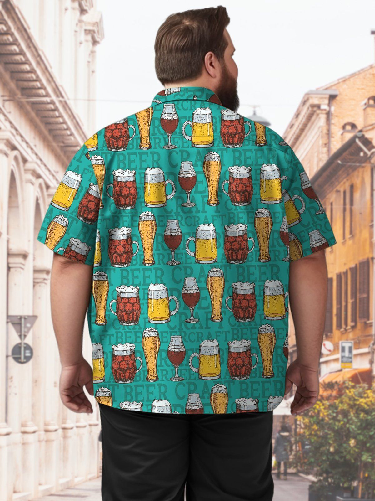 Big & Tall Casual Beer Festival Party Hawaiian Shirt