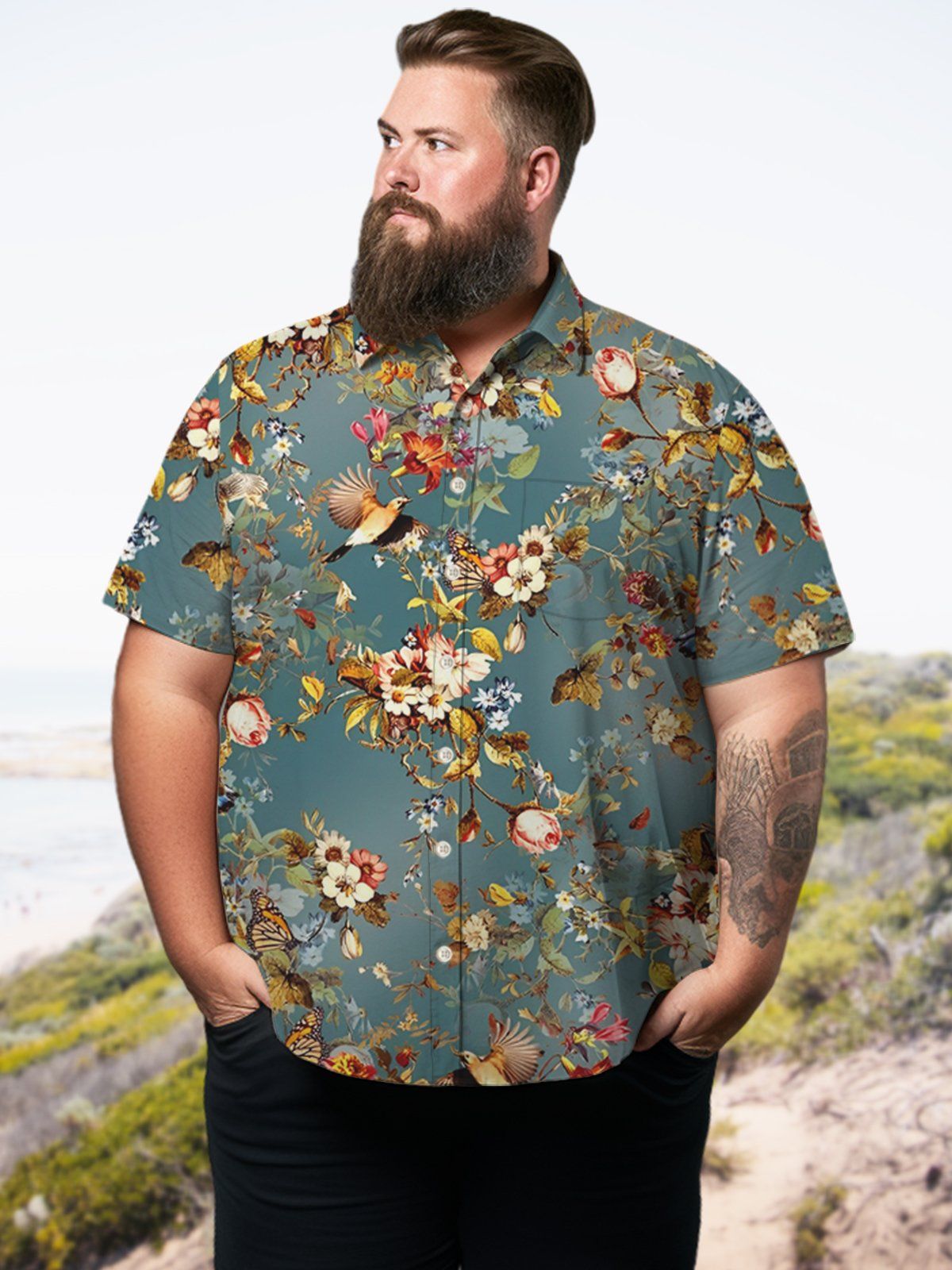 Big & Tall Casual Hawaii Flowers Shirts Design 01 Big & Tall Casual Hawaii Flowers Shirts Design 01