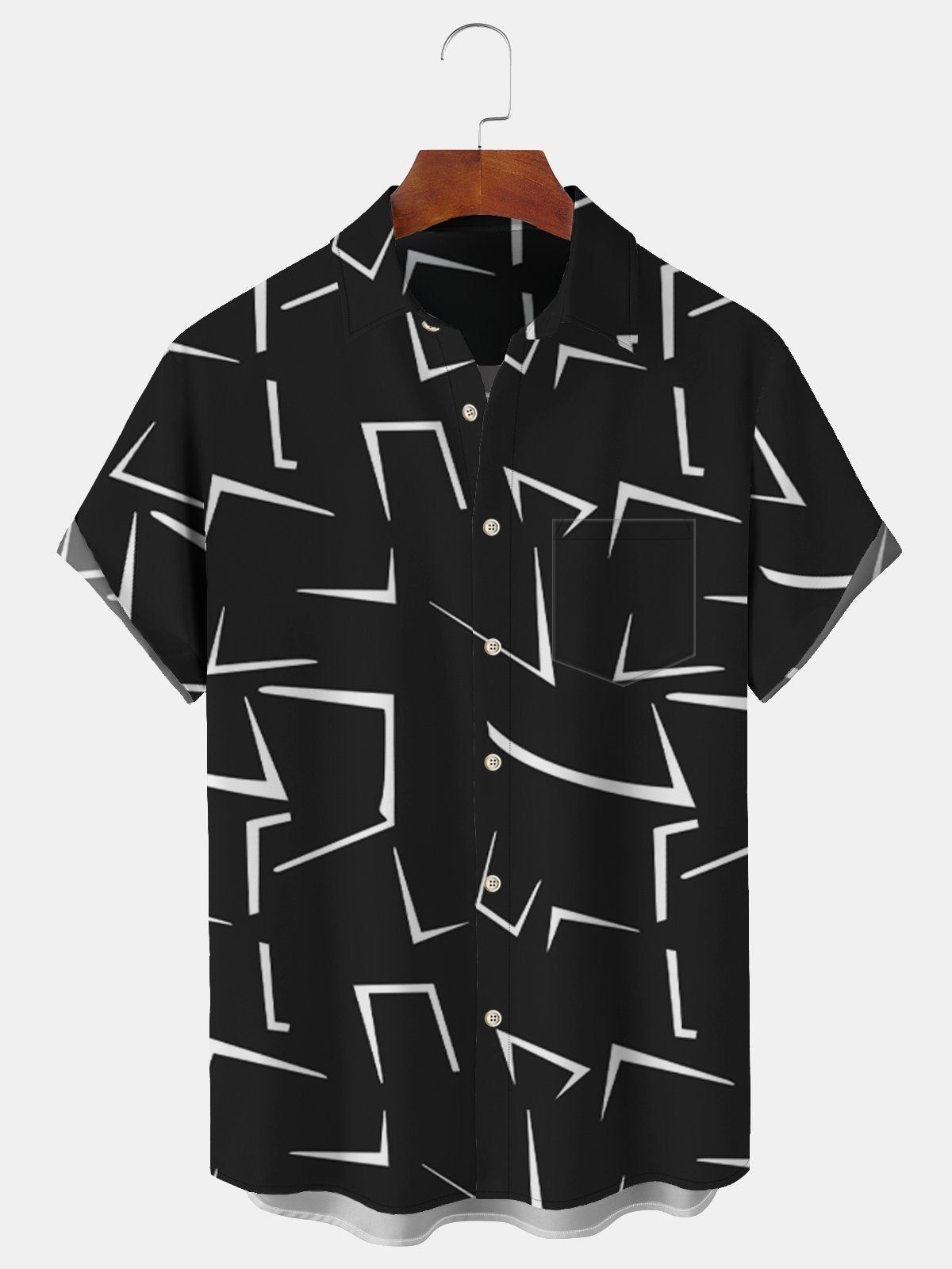Big & Tall Casual Irregular Geometry Quick Drying Hawaiian Shirt