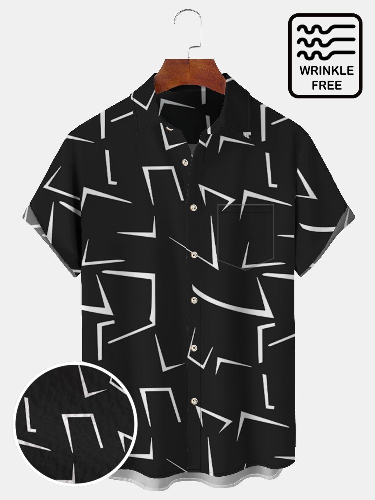 Big & Tall Casual Irregular Geometry Quick Drying Shirts Design 02