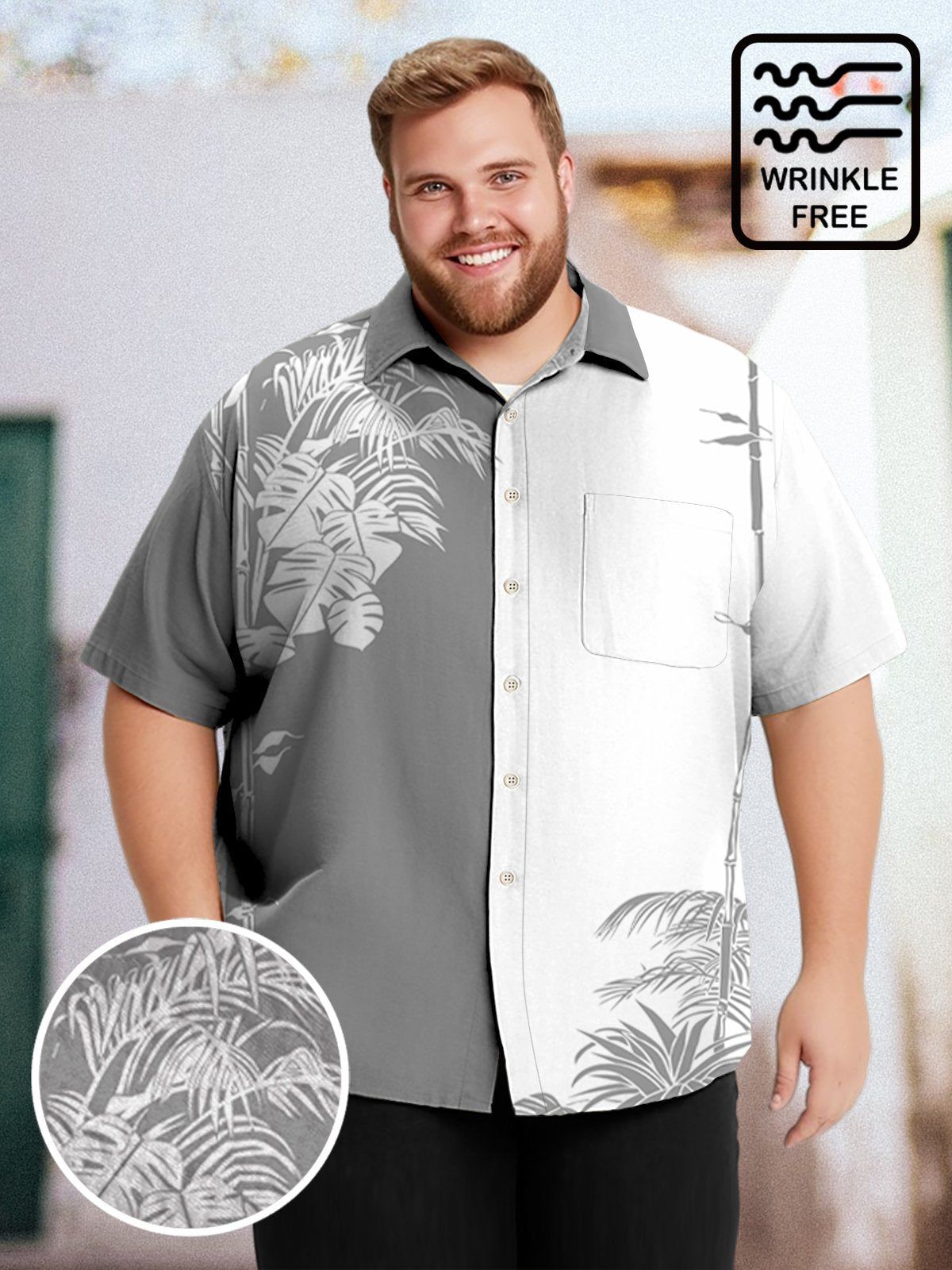 Big & Tall Hawaii Bamboo Free Seersucker Shirt Big & Tall Hawaii Bamboo Free Seersucker Shirt